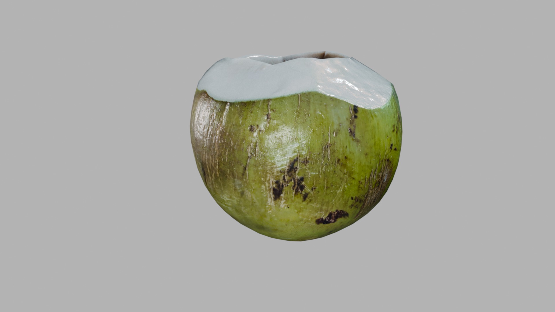 Realistic Green Tropical Coconut 4k 3D model_5