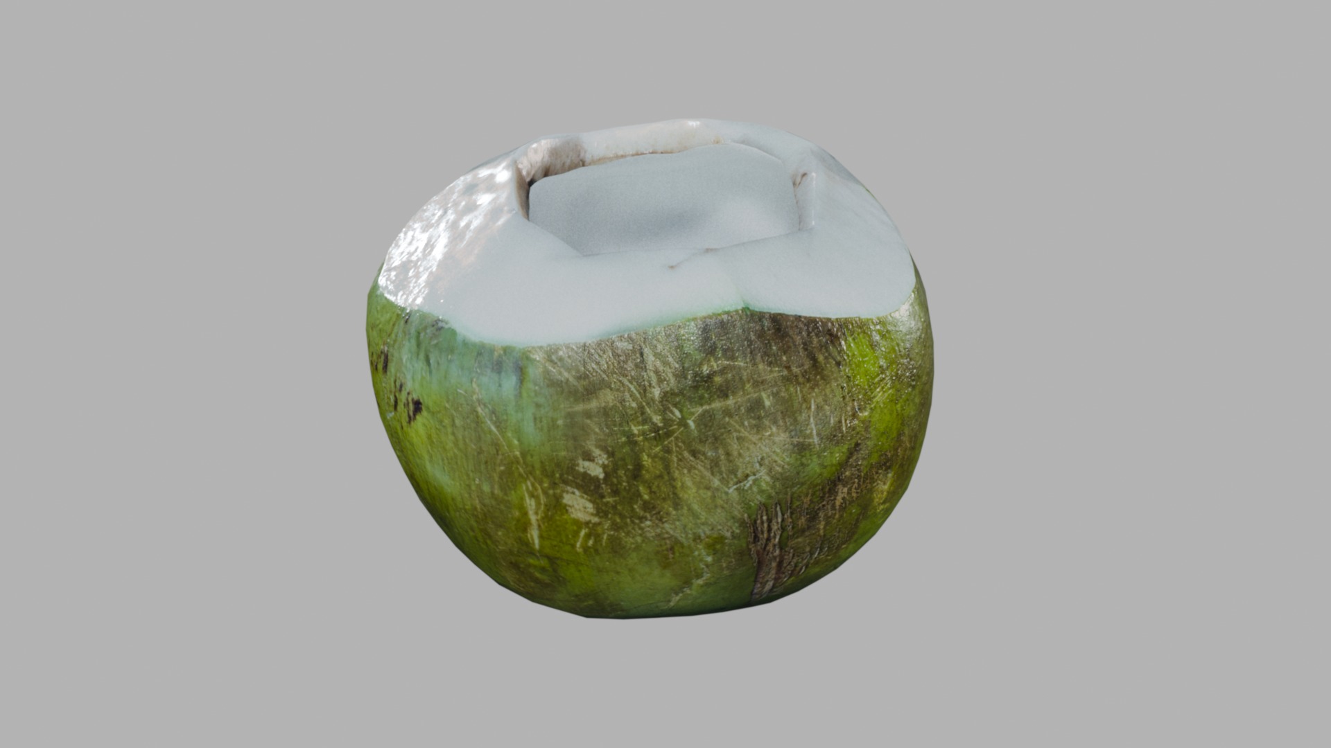 Realistic Green Tropical Coconut 4k 3D model_2