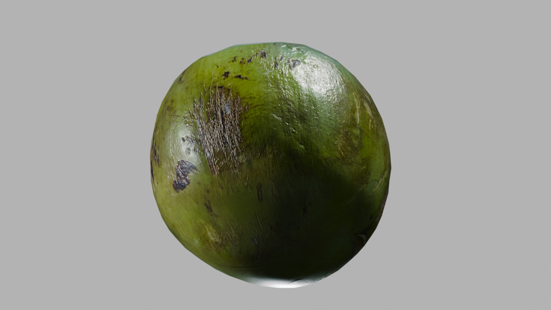 Realistic Green Tropical Coconut 4k 3D model_9