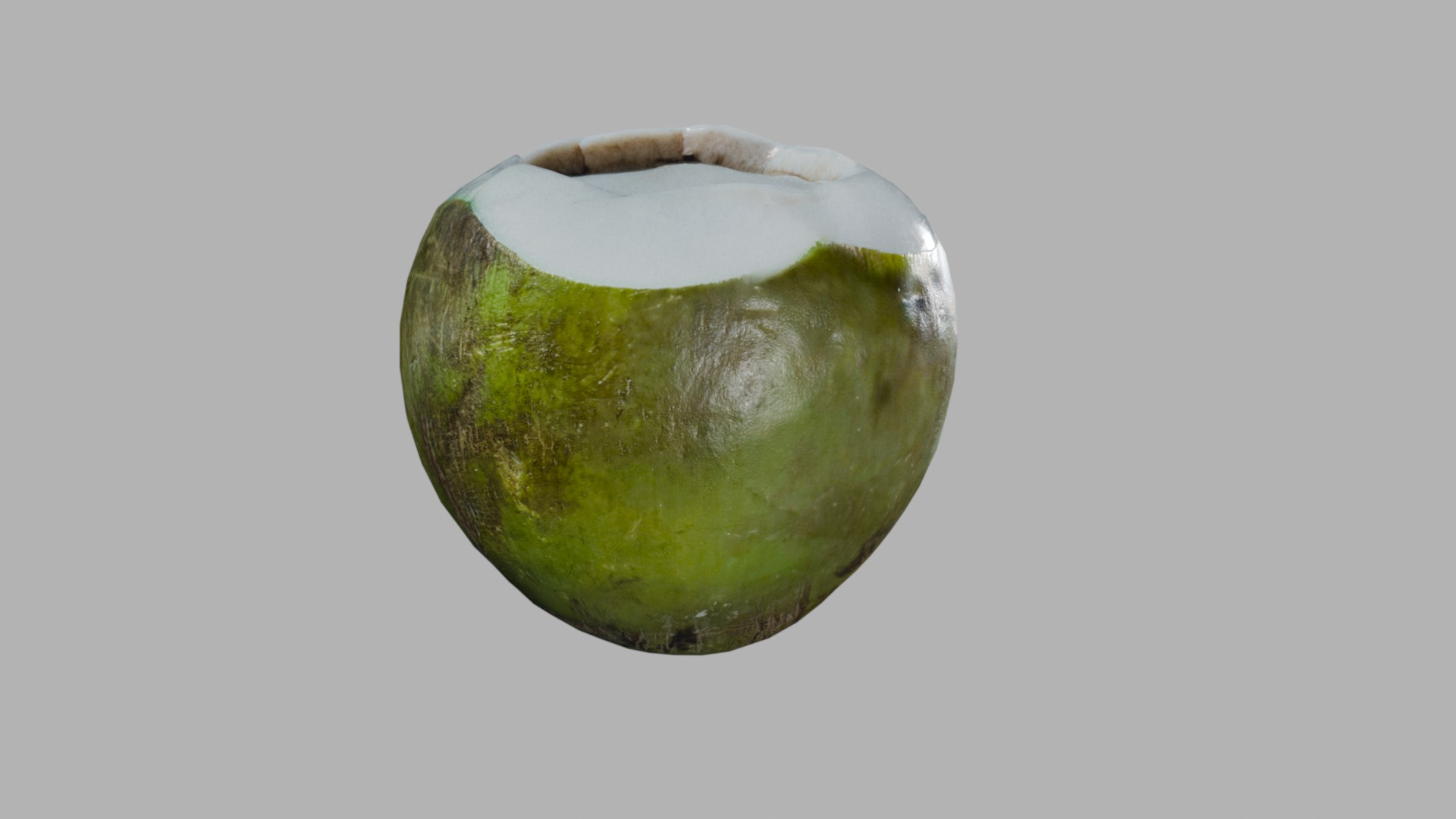 Realistic Green Tropical Coconut 4k 3D model_3