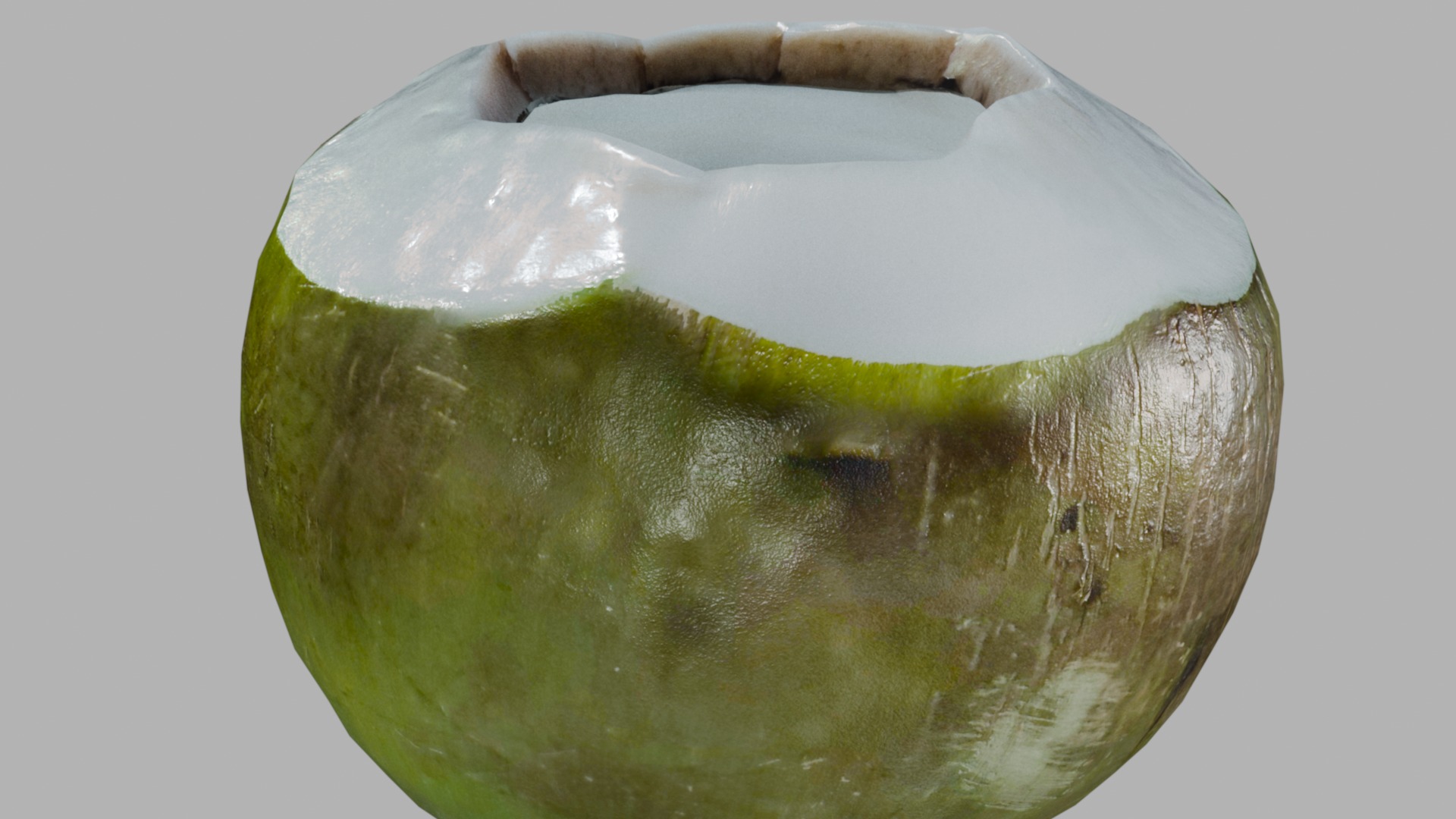 Realistic Green Tropical Coconut 4k 3D model_12