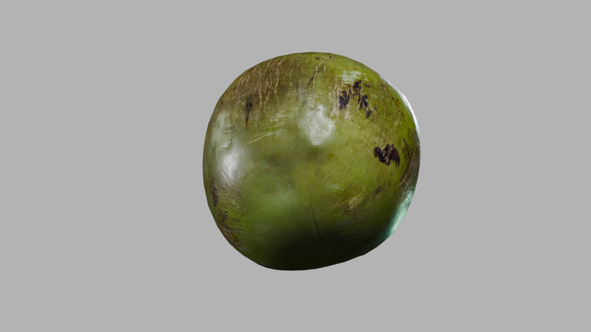 Realistic Green Tropical Coconut 4k 3D model_6