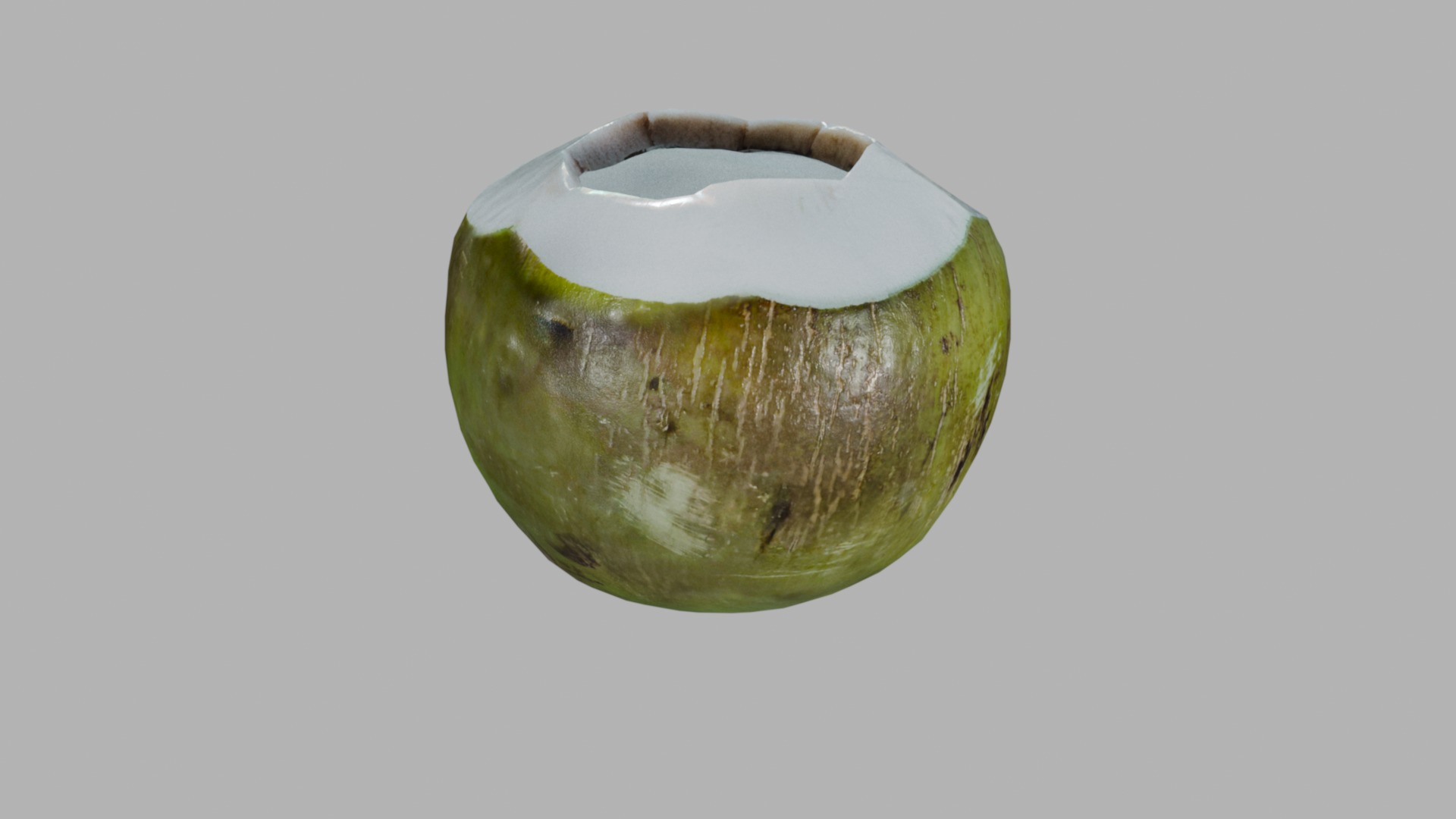 Realistic Green Tropical Coconut 4k 3D model_4