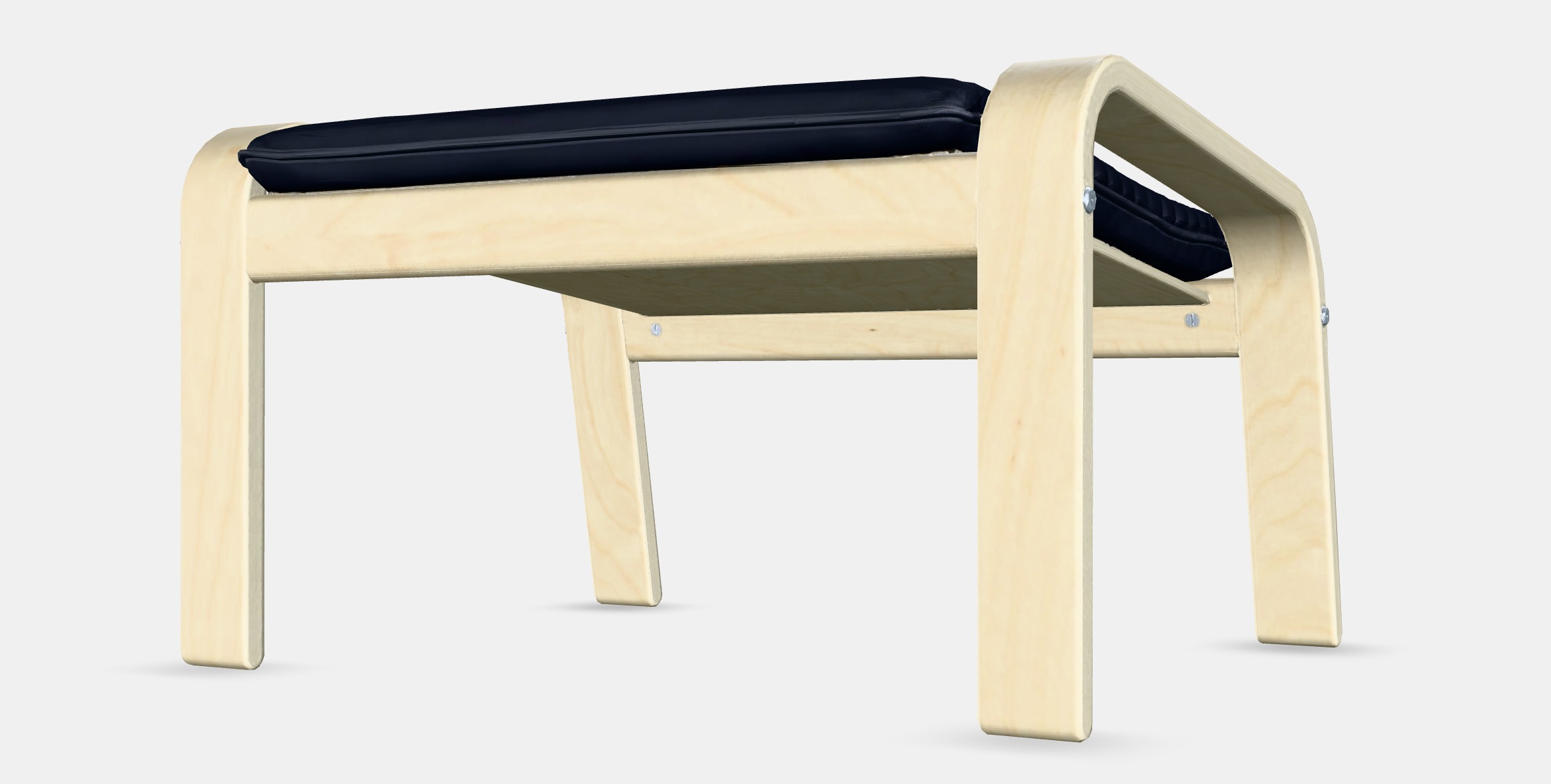 POANG Footstool 22 Low-poly 3D model_9