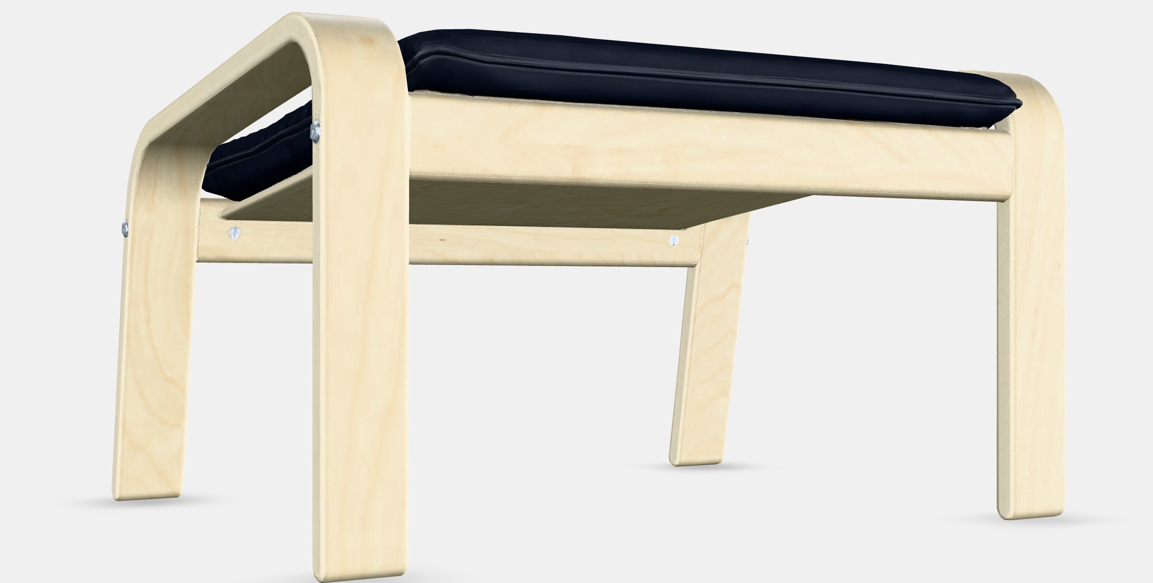 POANG Footstool 22 Low-poly 3D model_3