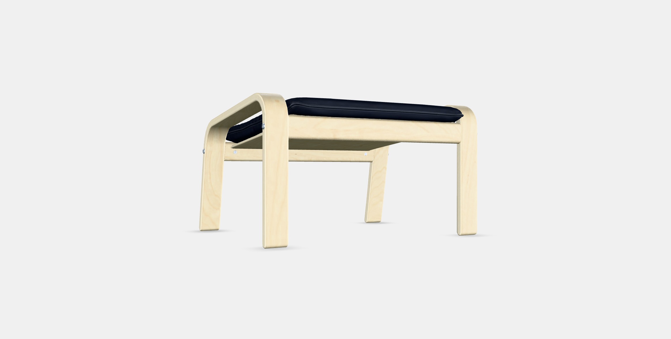 POANG Footstool 22 Low-poly 3D model_16