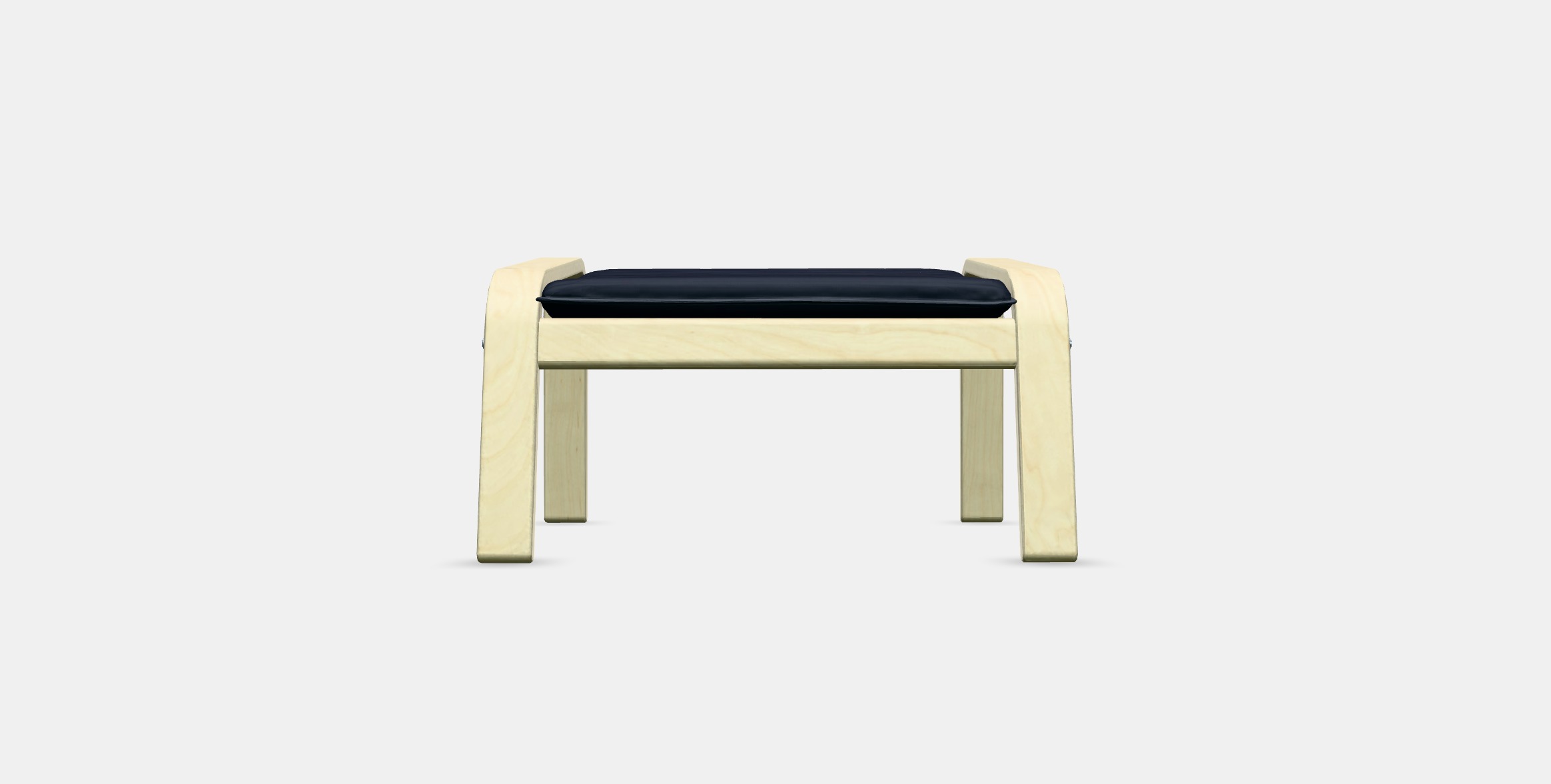 POANG Footstool 22 Low-poly 3D model_10