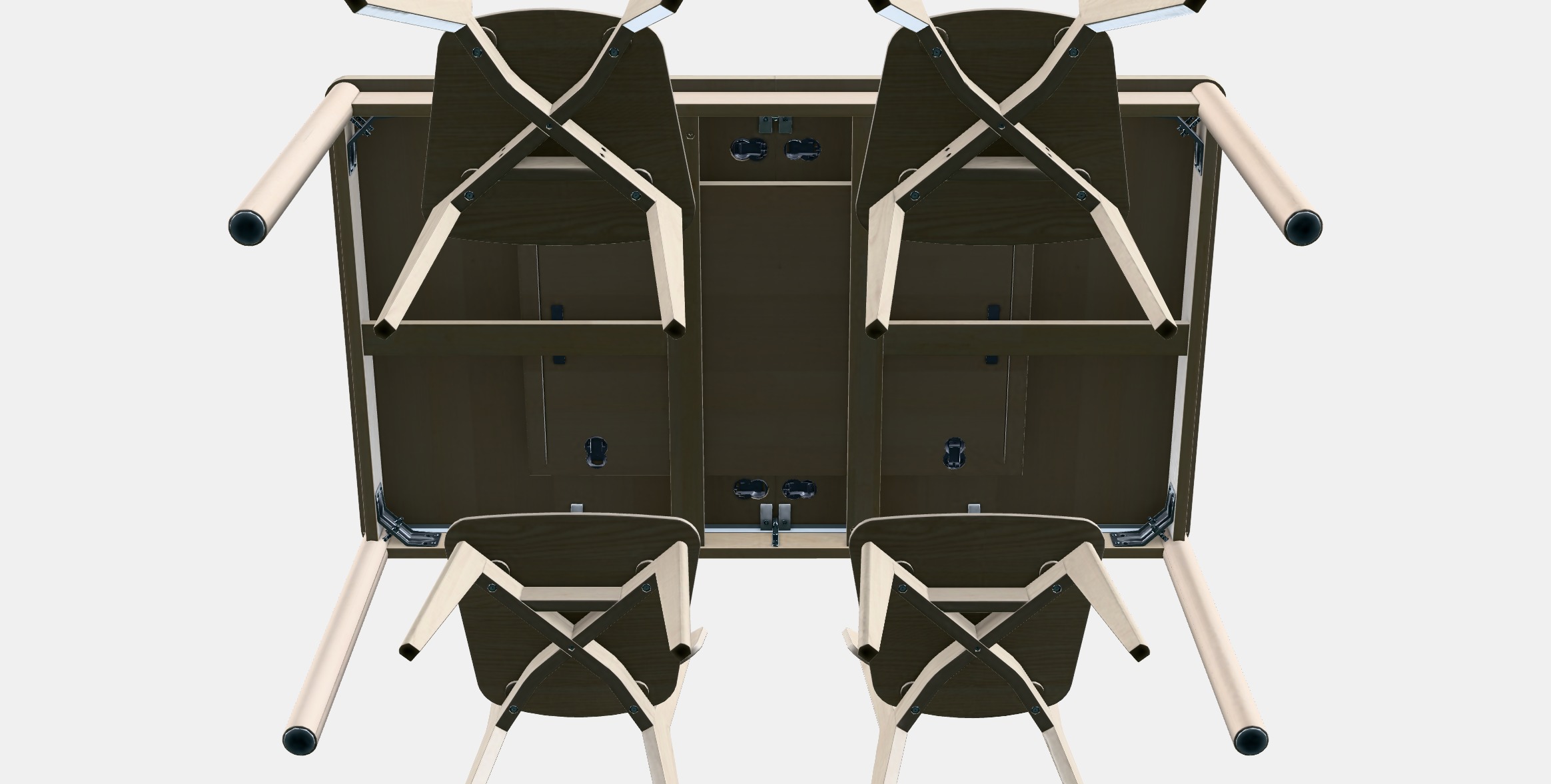 RONNINGE - LISABO Table and 4 chairs Low-poly 3D model_10