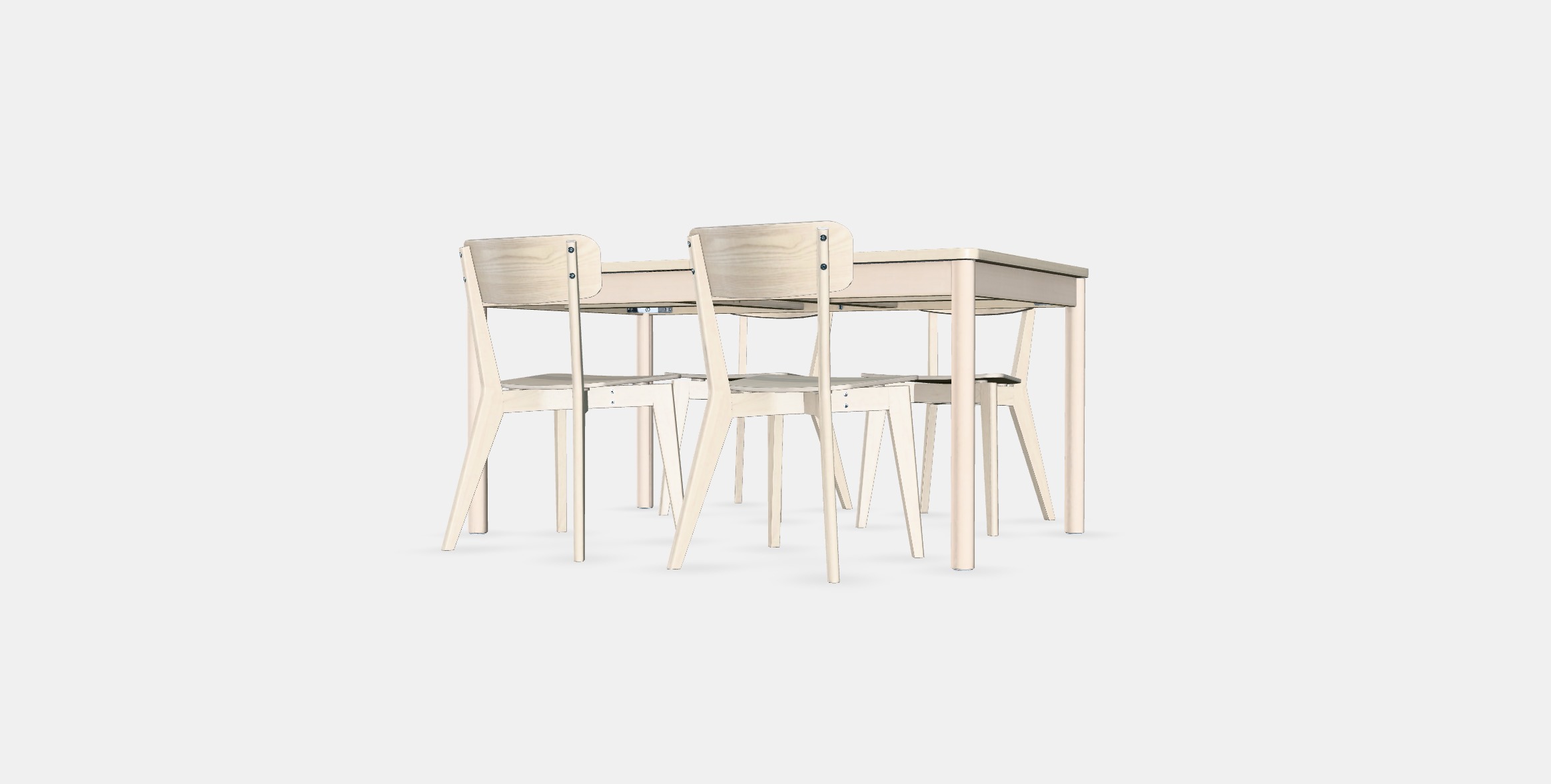 RONNINGE - LISABO Table and 4 chairs Low-poly 3D model_4
