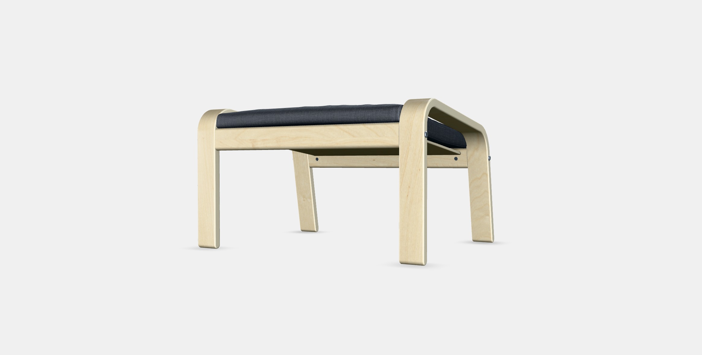 POANG Footstool 23 Low-poly 3D model_3