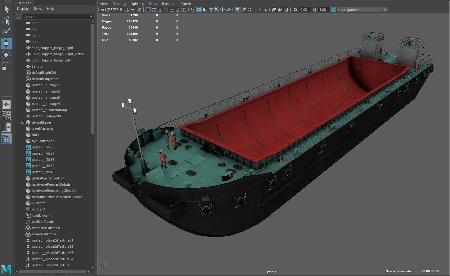 Split Hopper Barge 3D model_17