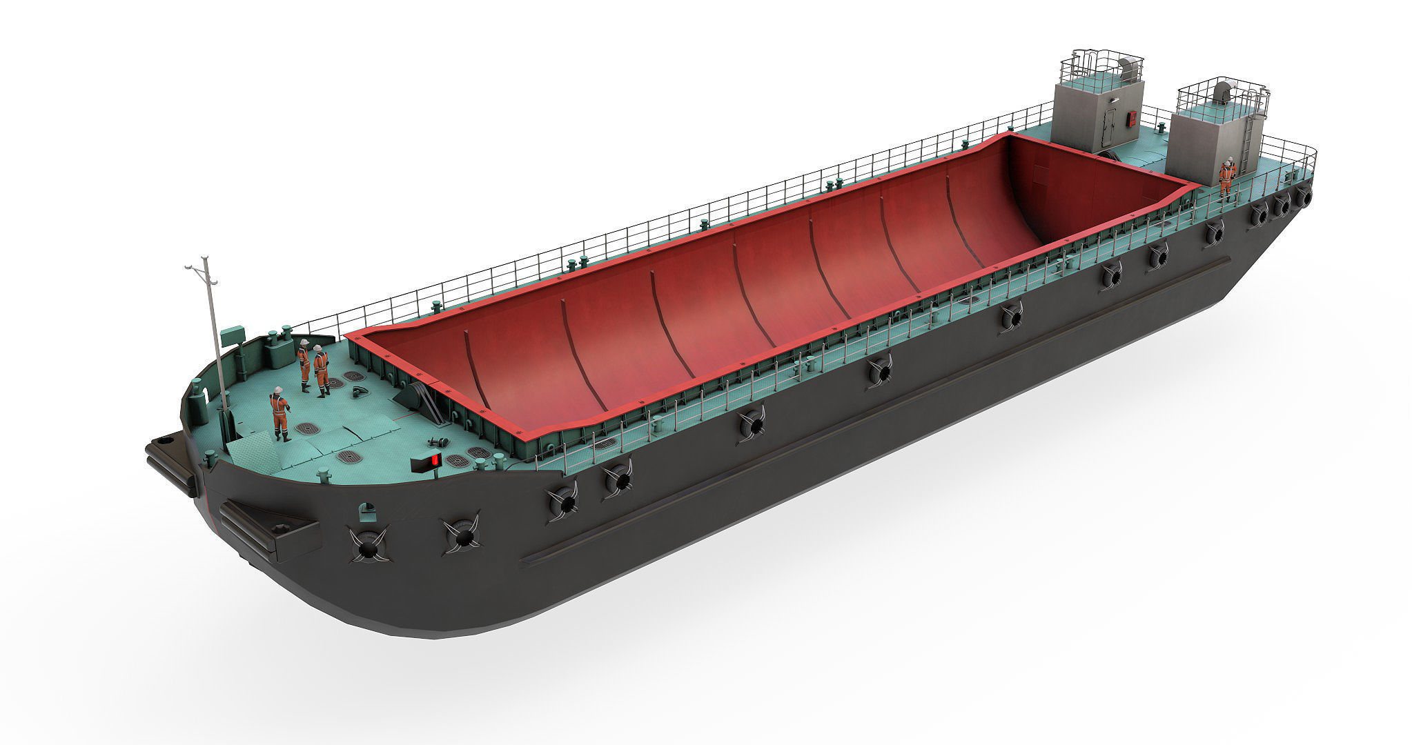 Split Hopper Barge 3D model_5