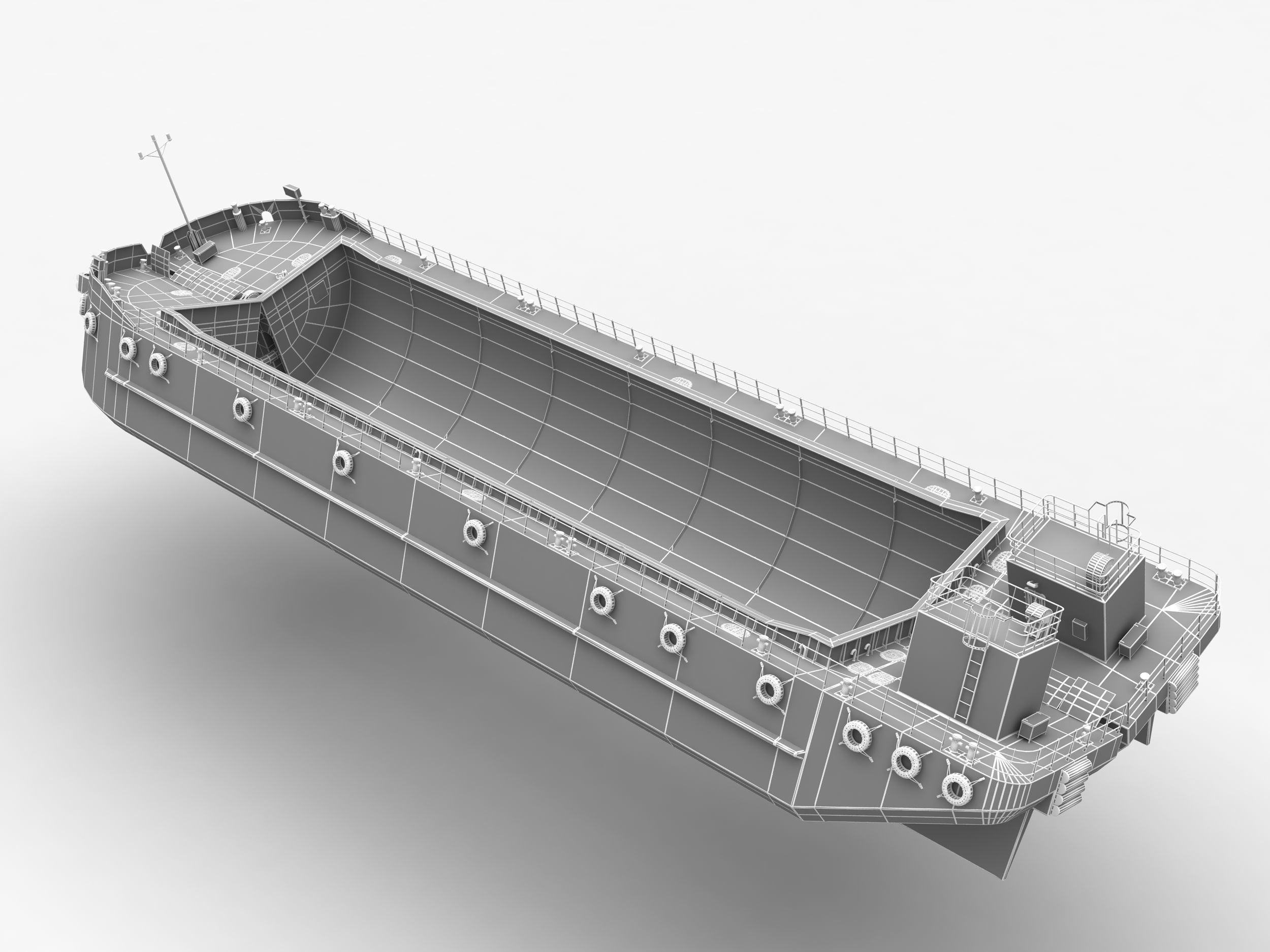 Split Hopper Barge 3D model_13