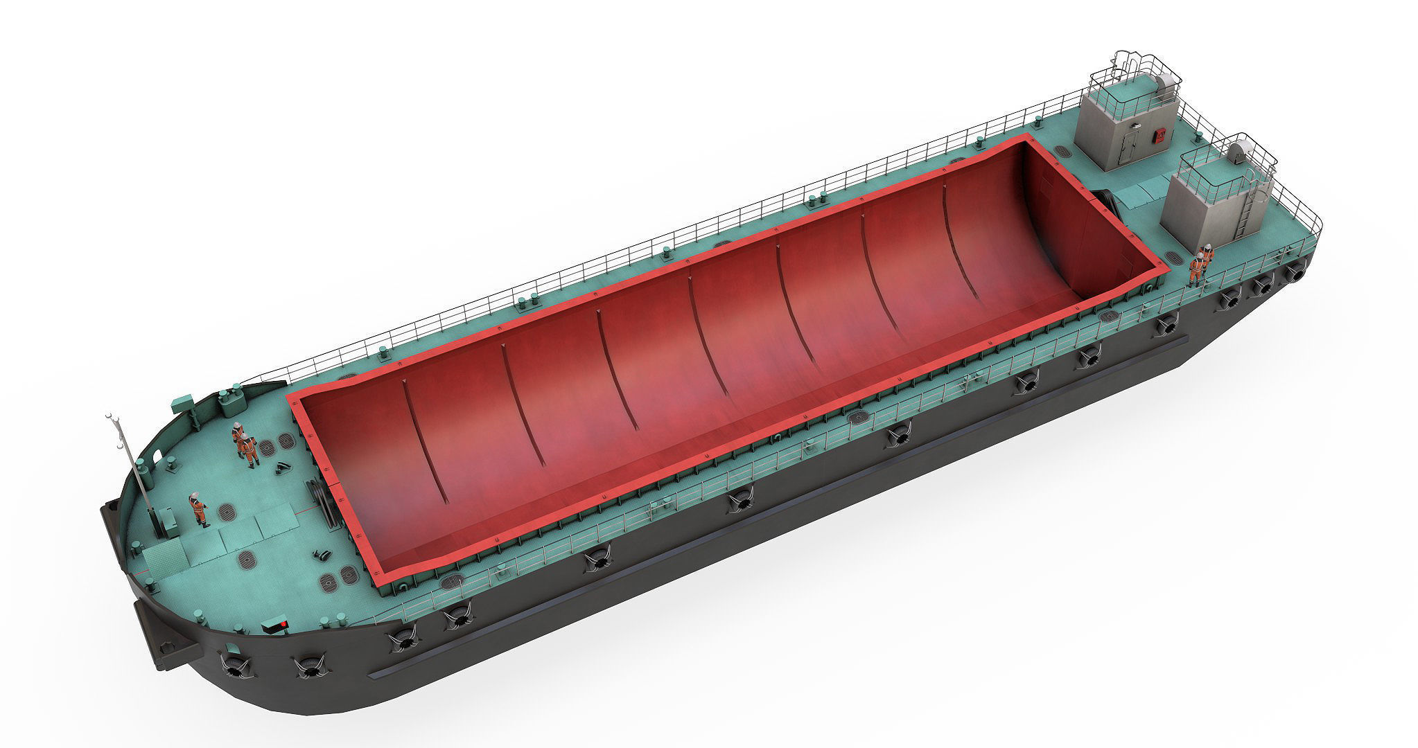 Split Hopper Barge 3D model_7