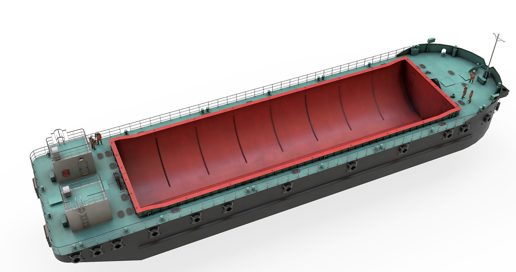 Split Hopper Barge 3D model_8