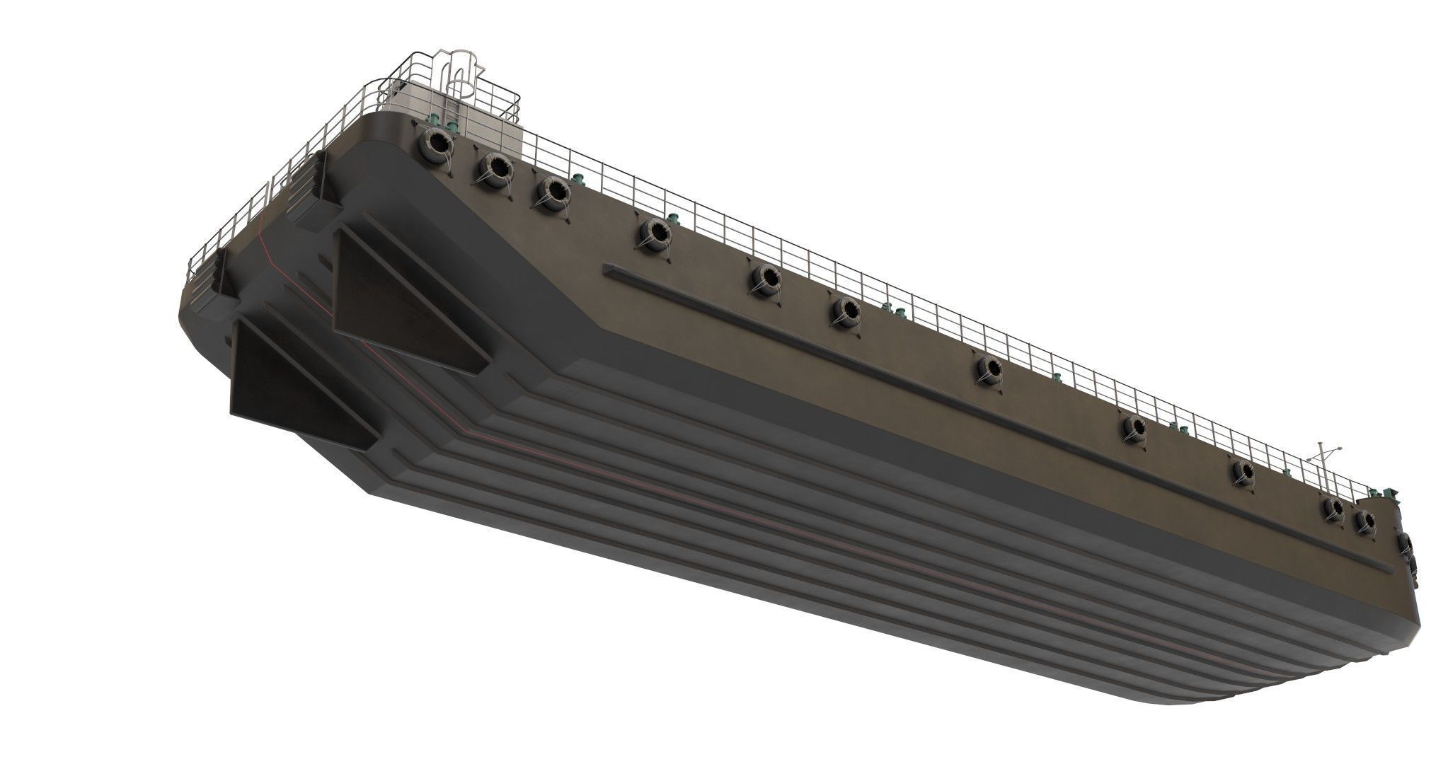 Split Hopper Barge 3D model_9