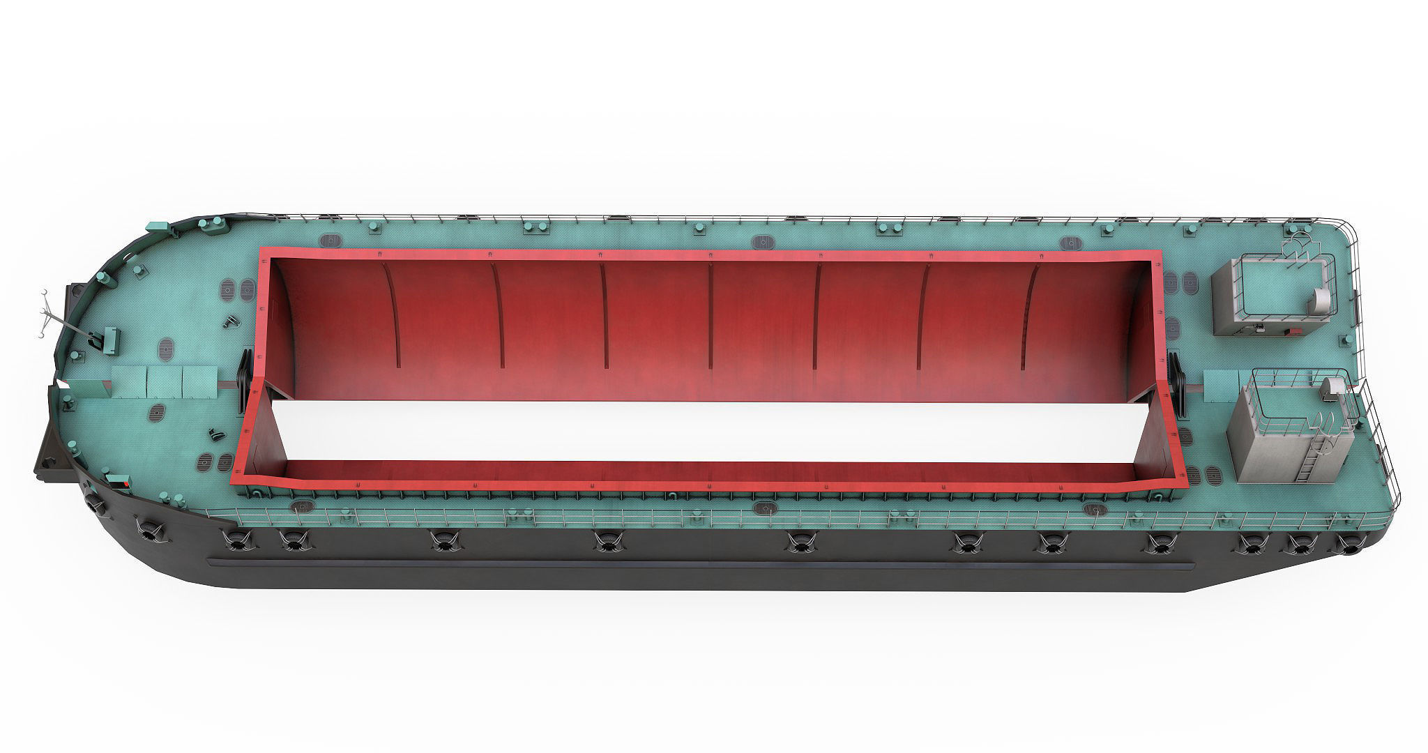 Split Hopper Barge 3D model_11