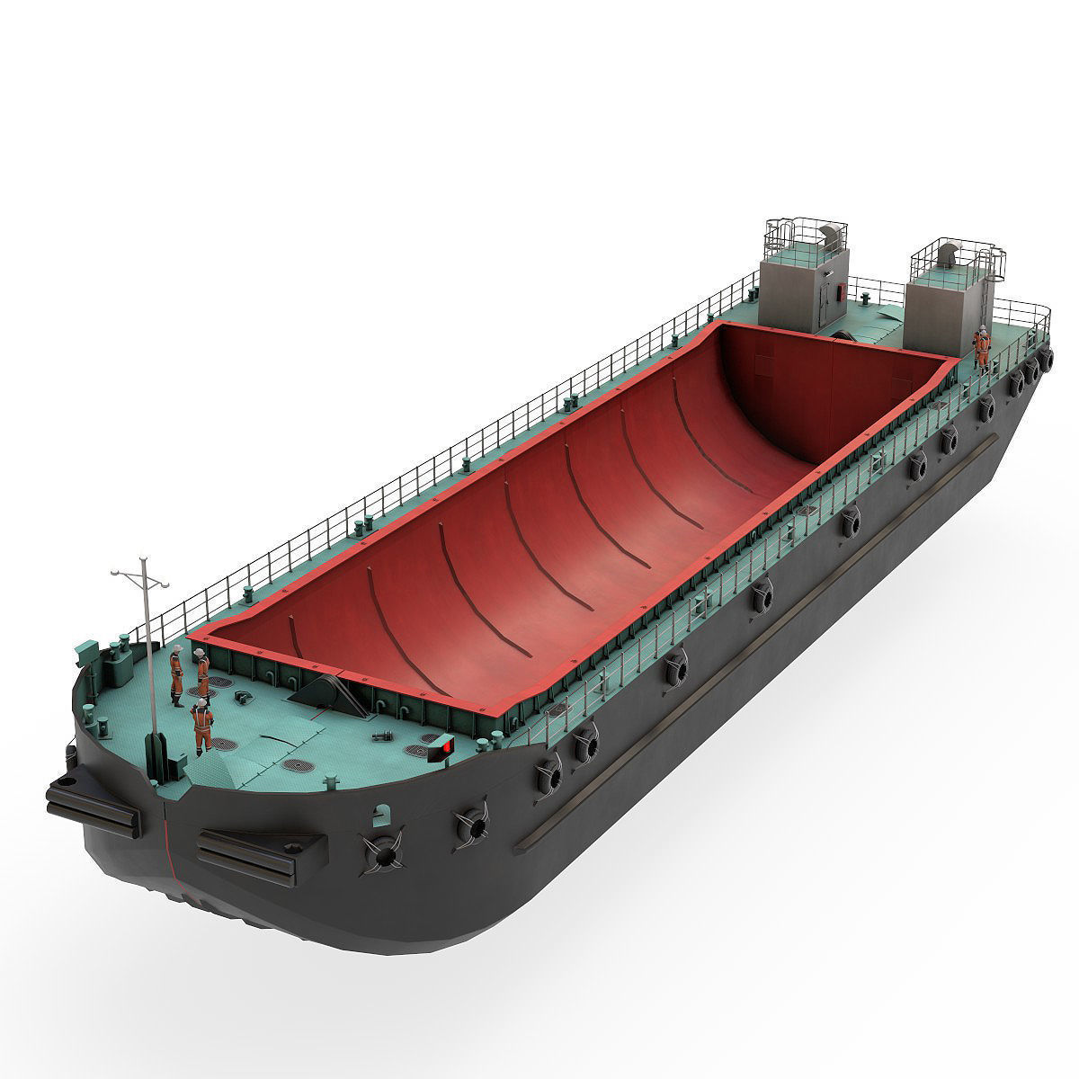Split Hopper Barge 3D model_2
