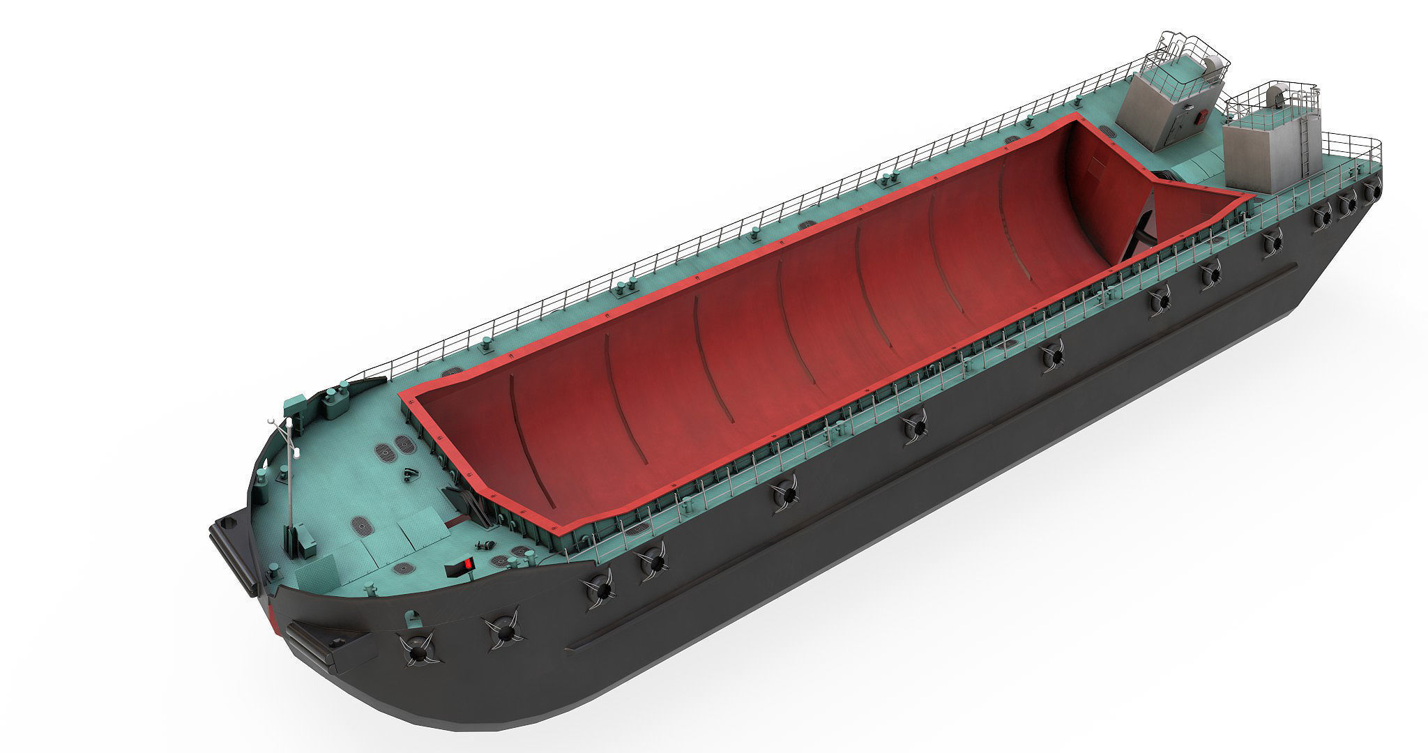 Split Hopper Barge 3D model_10