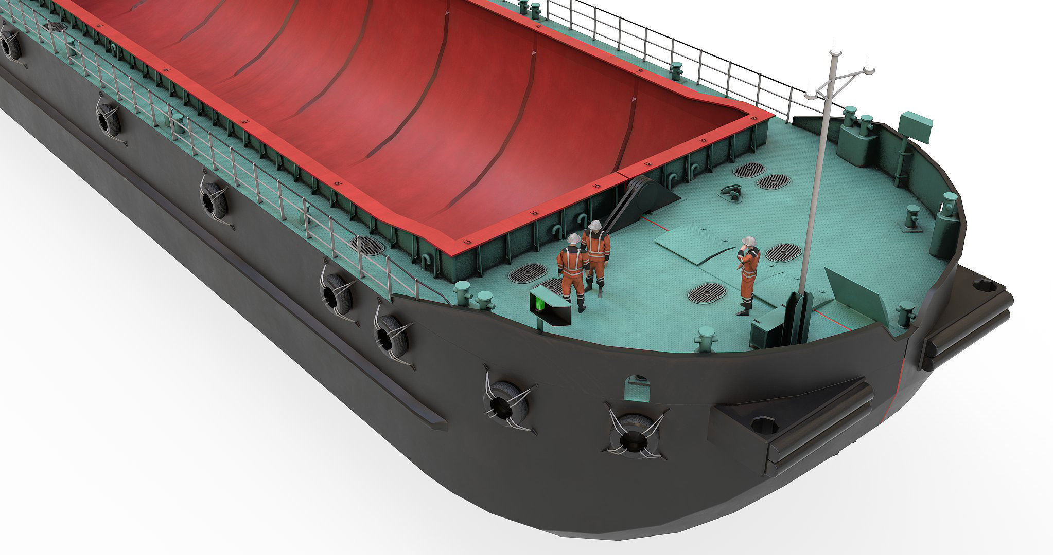 Split Hopper Barge 3D model_4