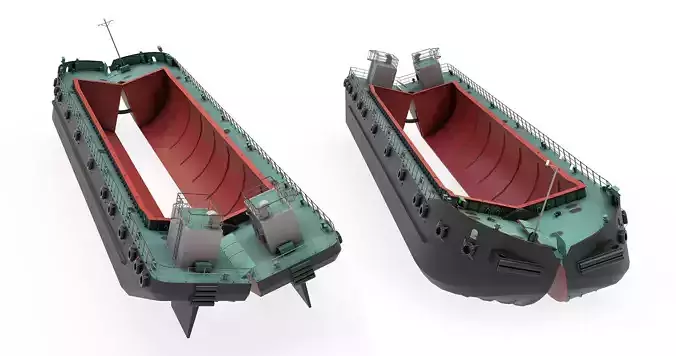 Split Hopper Barge 3D model