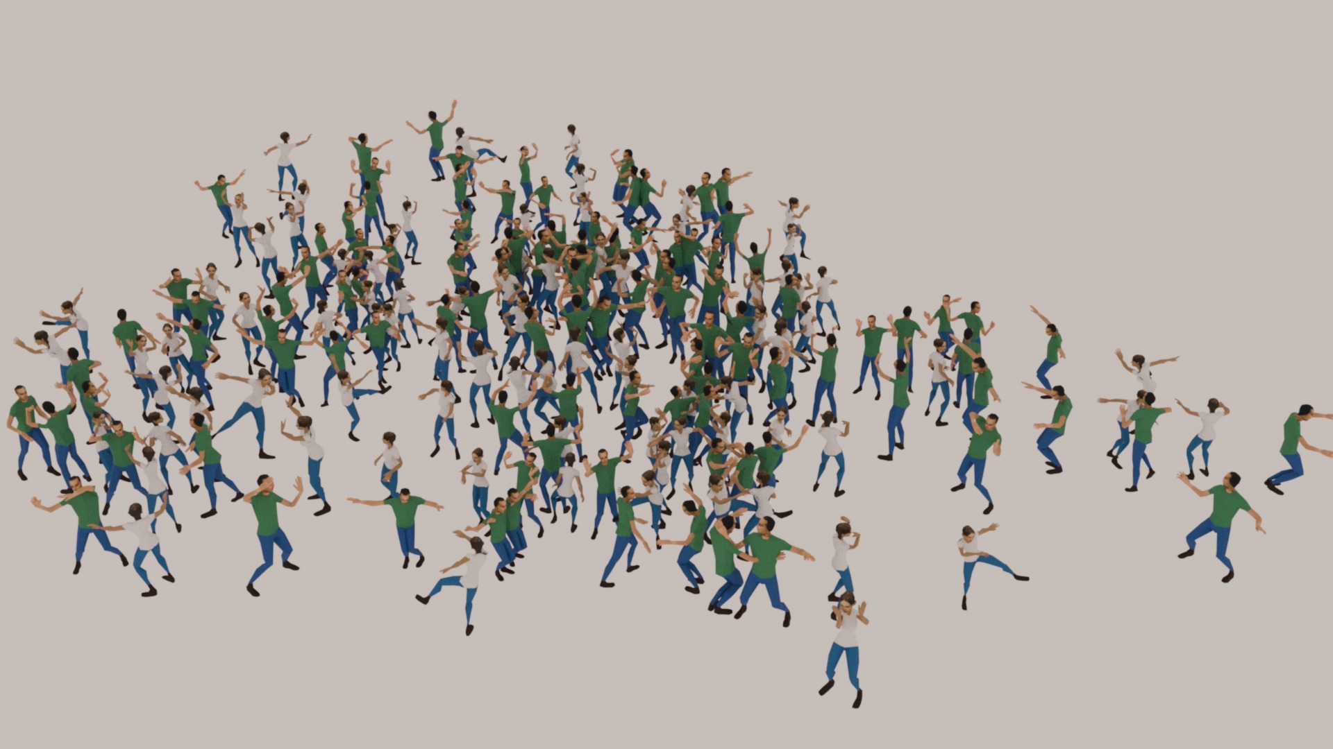Animated Crowd Dancing Low Poly Low-poly 3D model_8