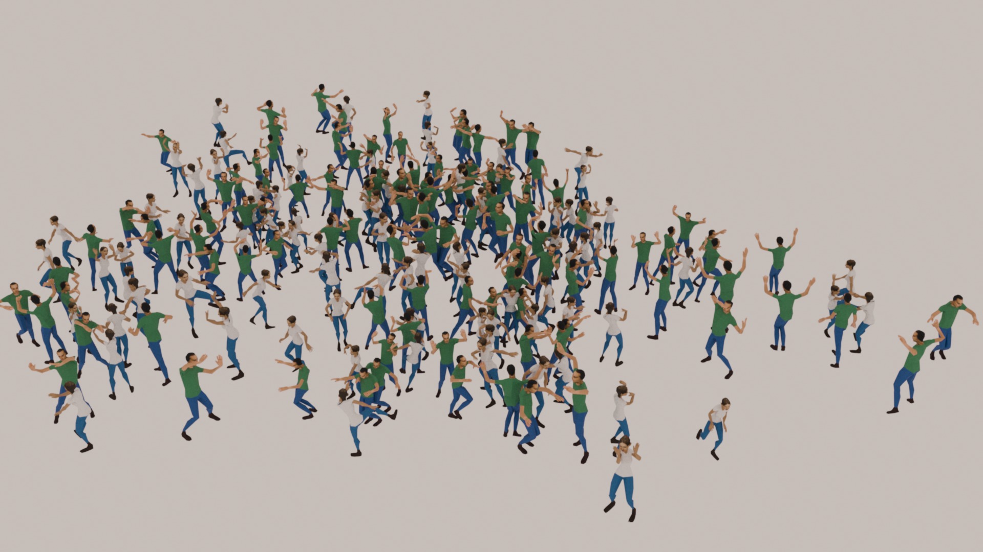 Animated Crowd Dancing Low Poly Low-poly 3D model_4