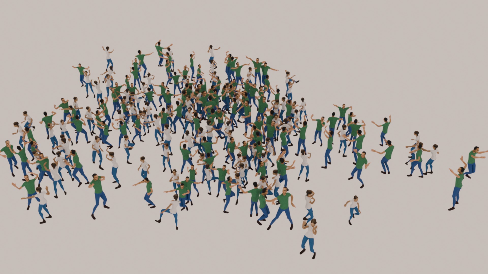 Animated Crowd Dancing Low Poly Low-poly 3D model_5