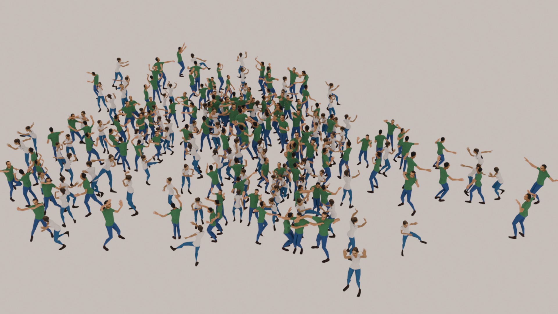 Animated Crowd Dancing Low Poly Low-poly 3D model_2