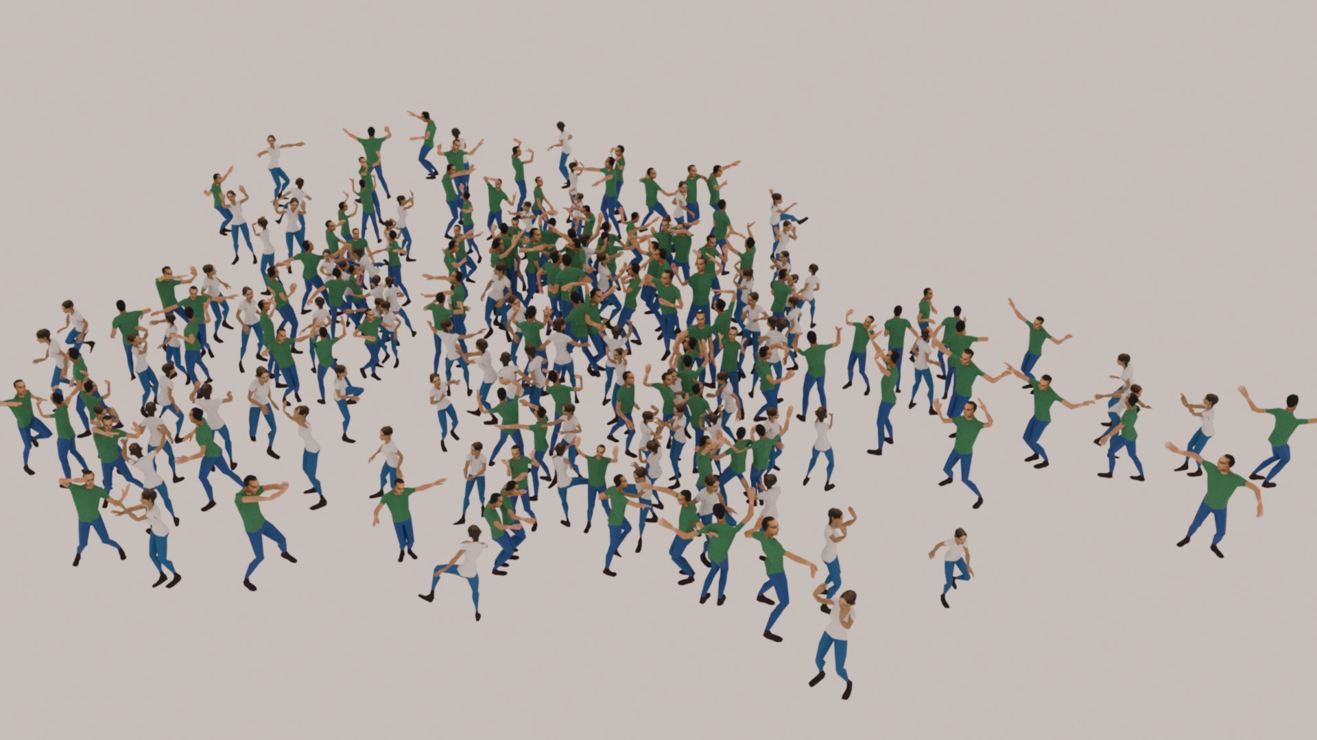 Animated Crowd Dancing Low Poly Low-poly 3D model_10