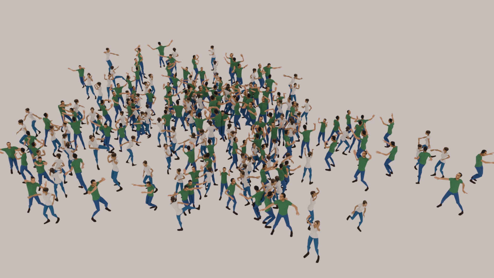 Animated Crowd Dancing Low Poly Low-poly 3D model_6