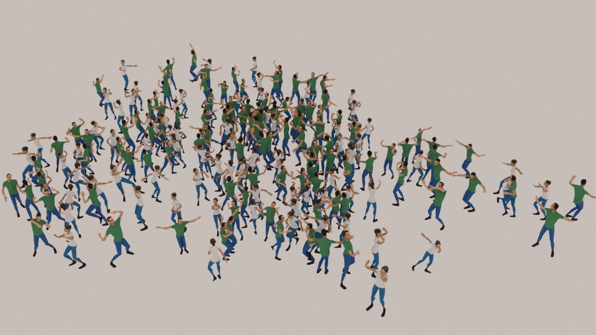 Animated Crowd Dancing Low Poly Low-poly 3D model_9