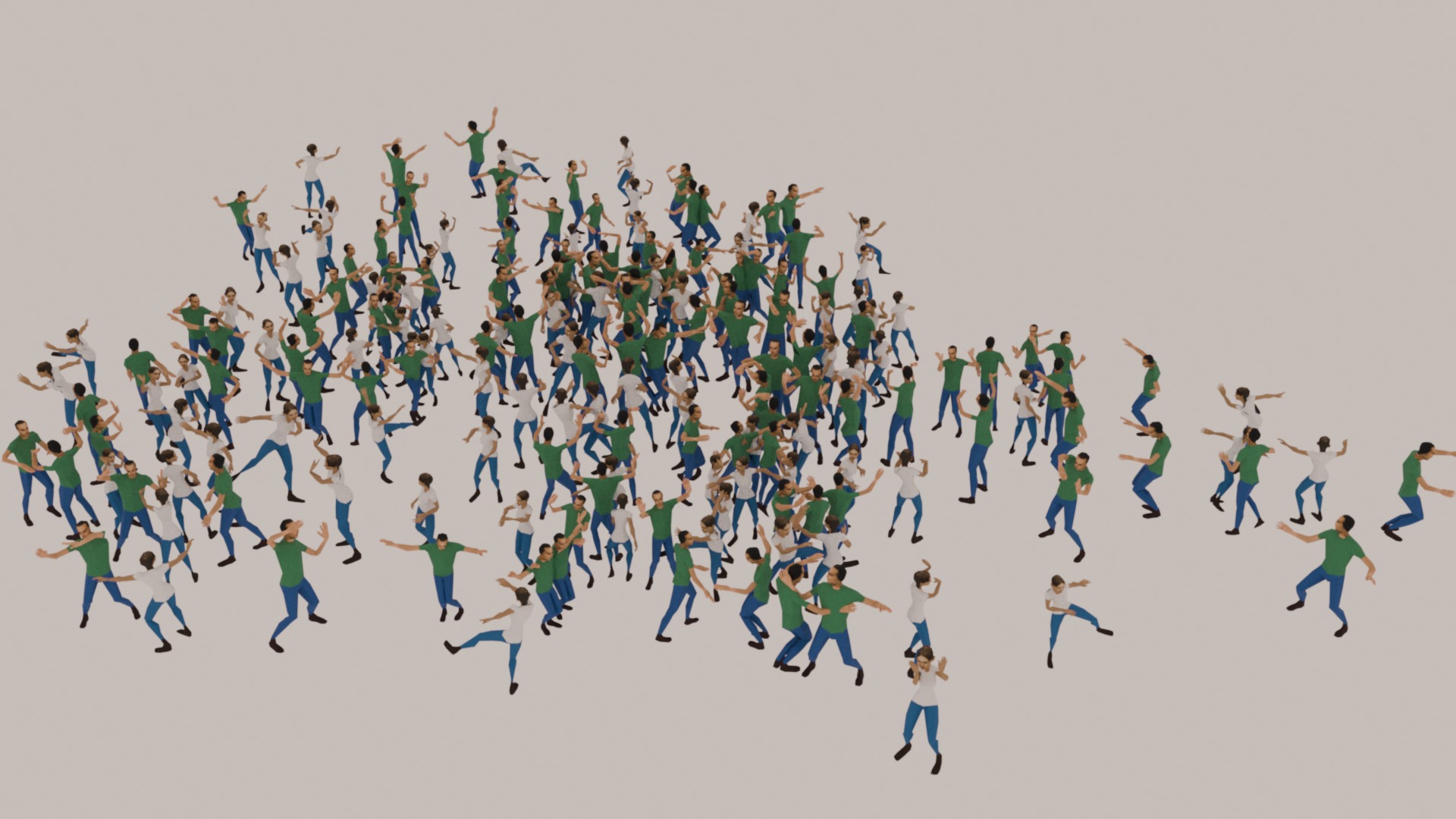 Animated Crowd Dancing Low Poly Low-poly 3D model_7
