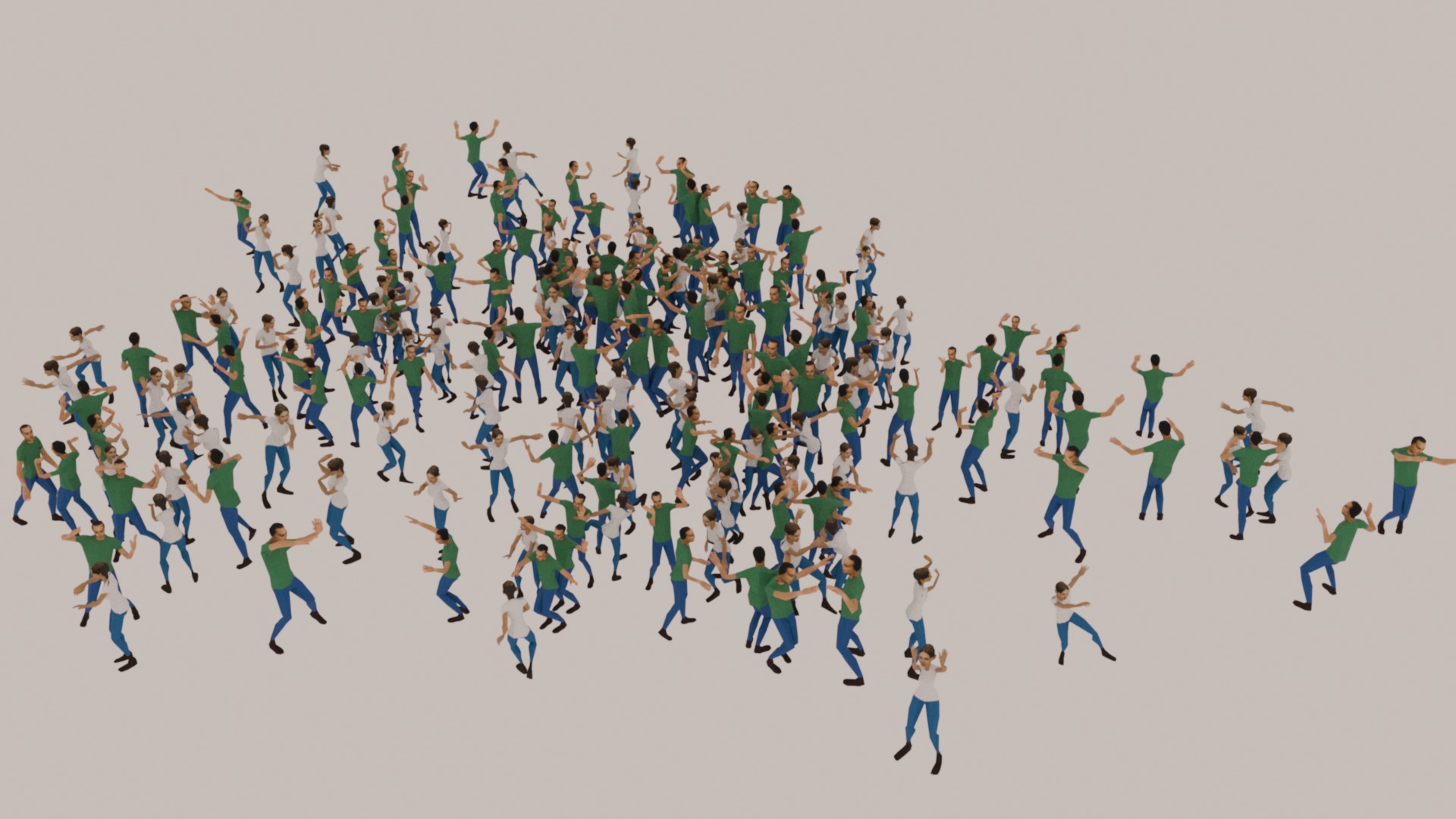 Animated Crowd Dancing Low Poly Low-poly 3D model_3