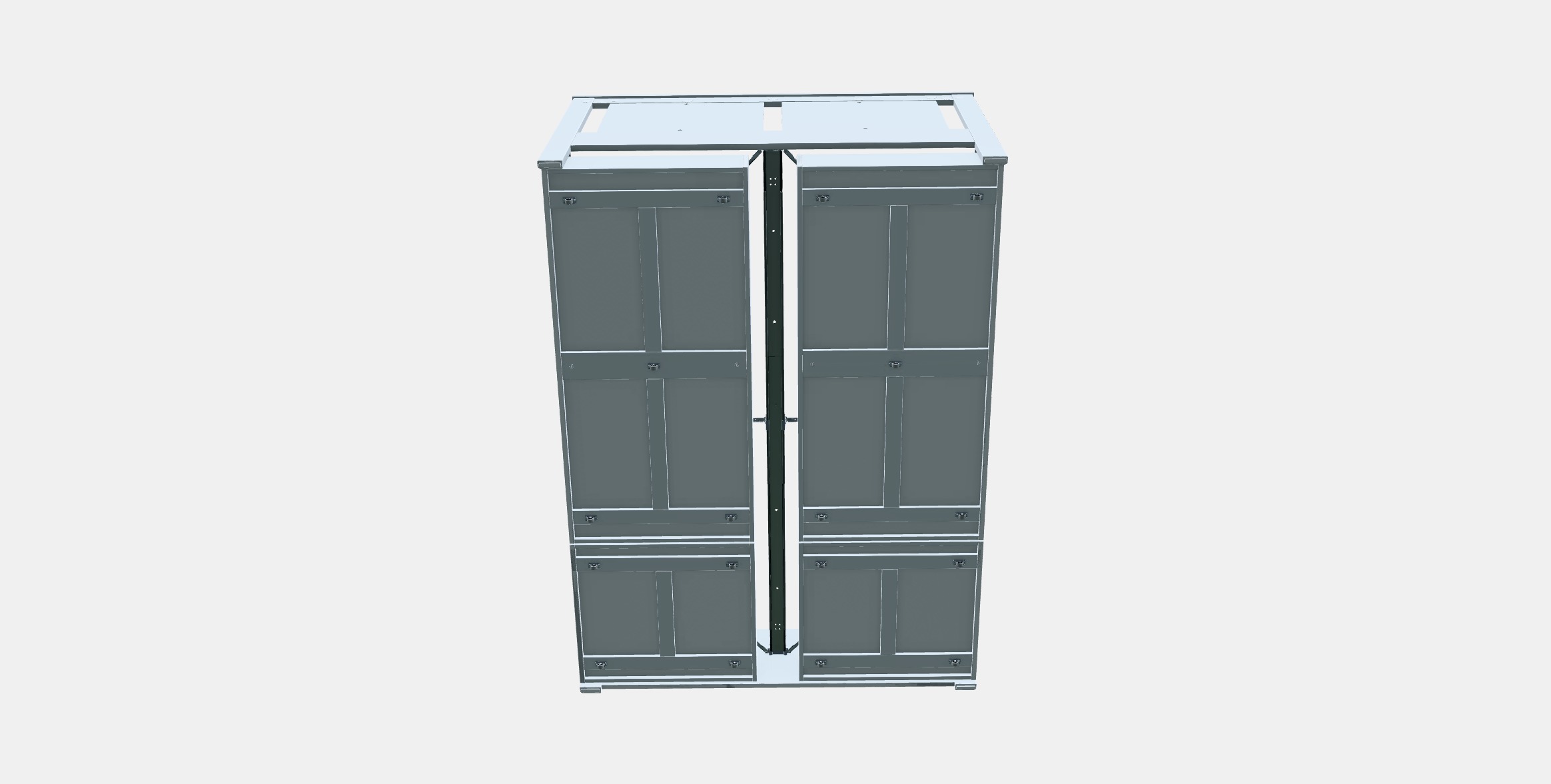 SONGESAND Bed frame with 4 storage boxes 5 Low-poly 3D model_7