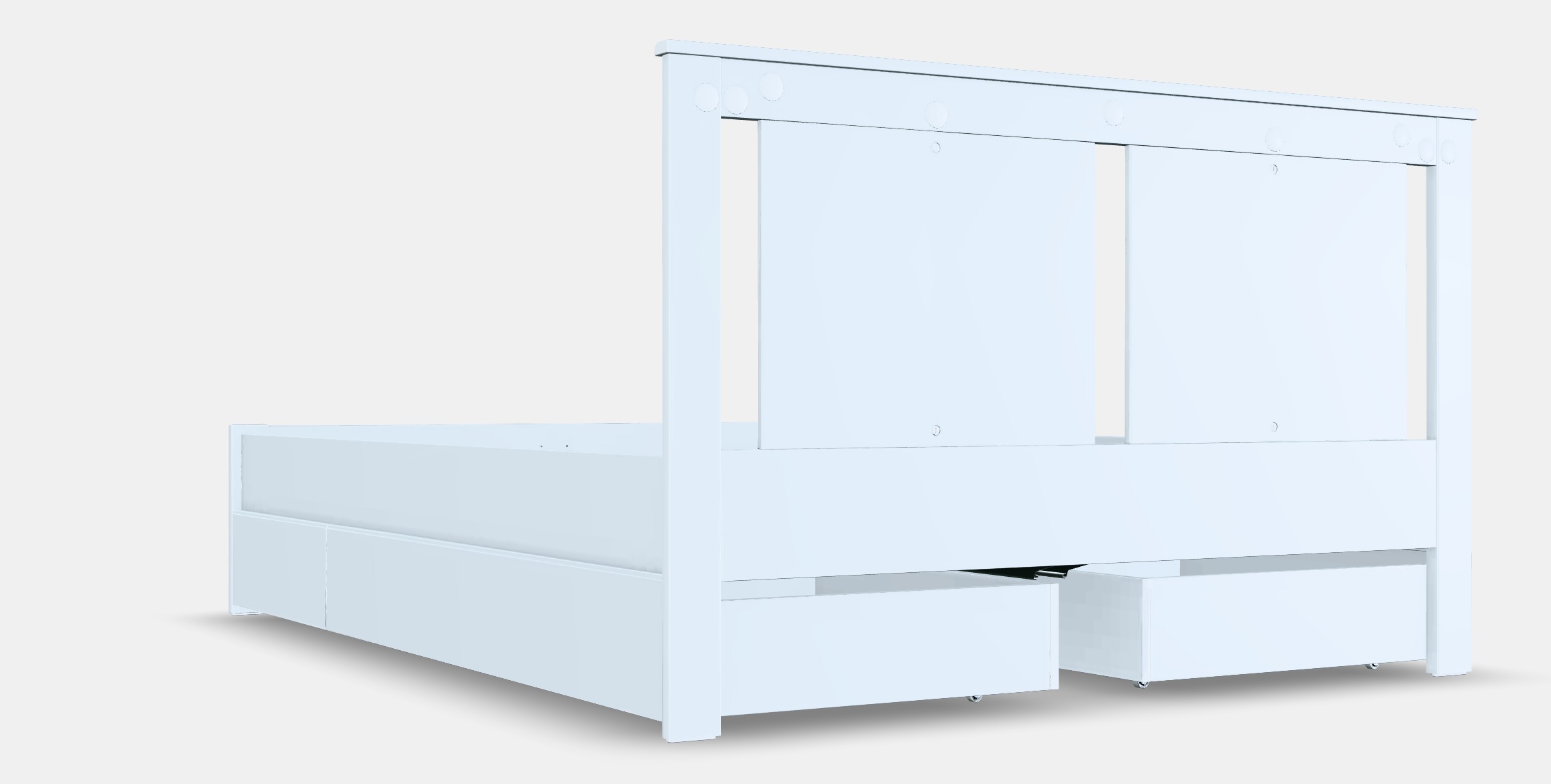 SONGESAND Bed frame with 4 storage boxes 5 Low-poly 3D model_3