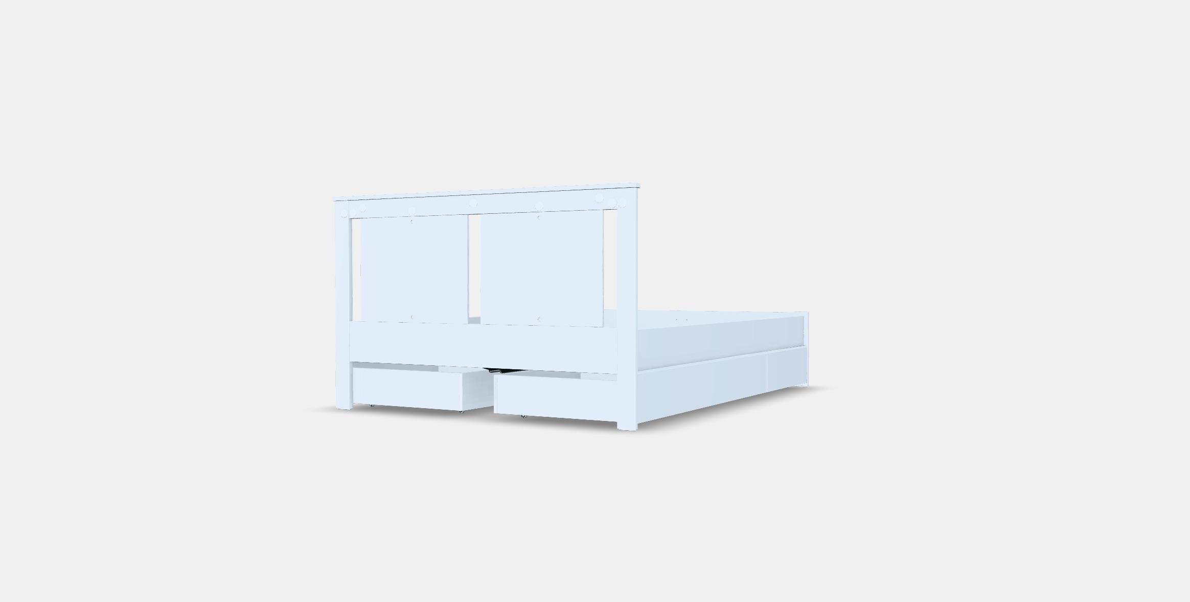 SONGESAND Bed frame with 4 storage boxes 5 Low-poly 3D model_4