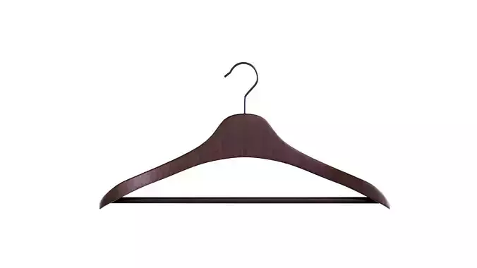 Wooden clothes hanger 3D model
