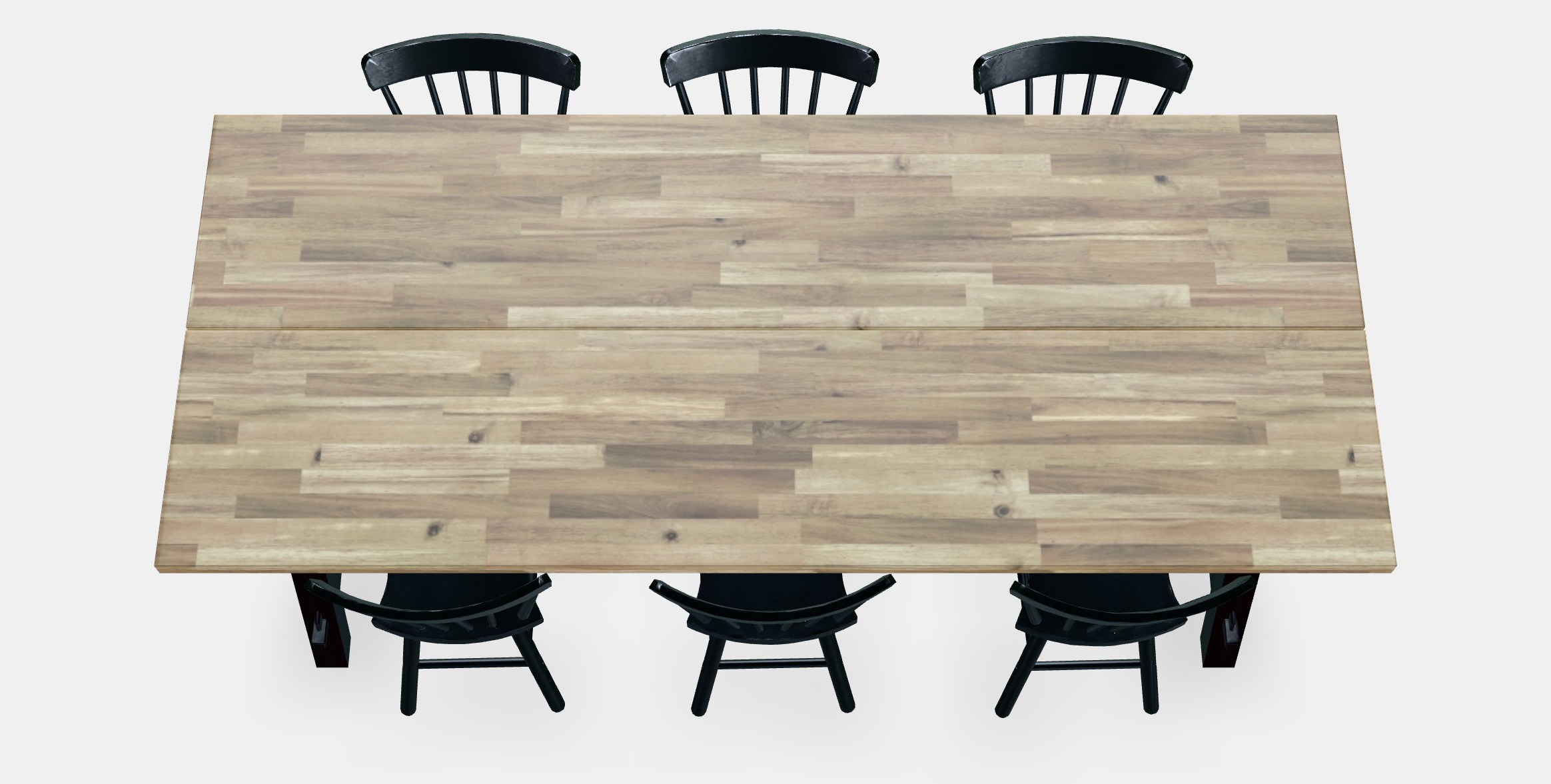 SKOGSTA - NORRARYD Table and 6 chairs Low-poly 3D model_10