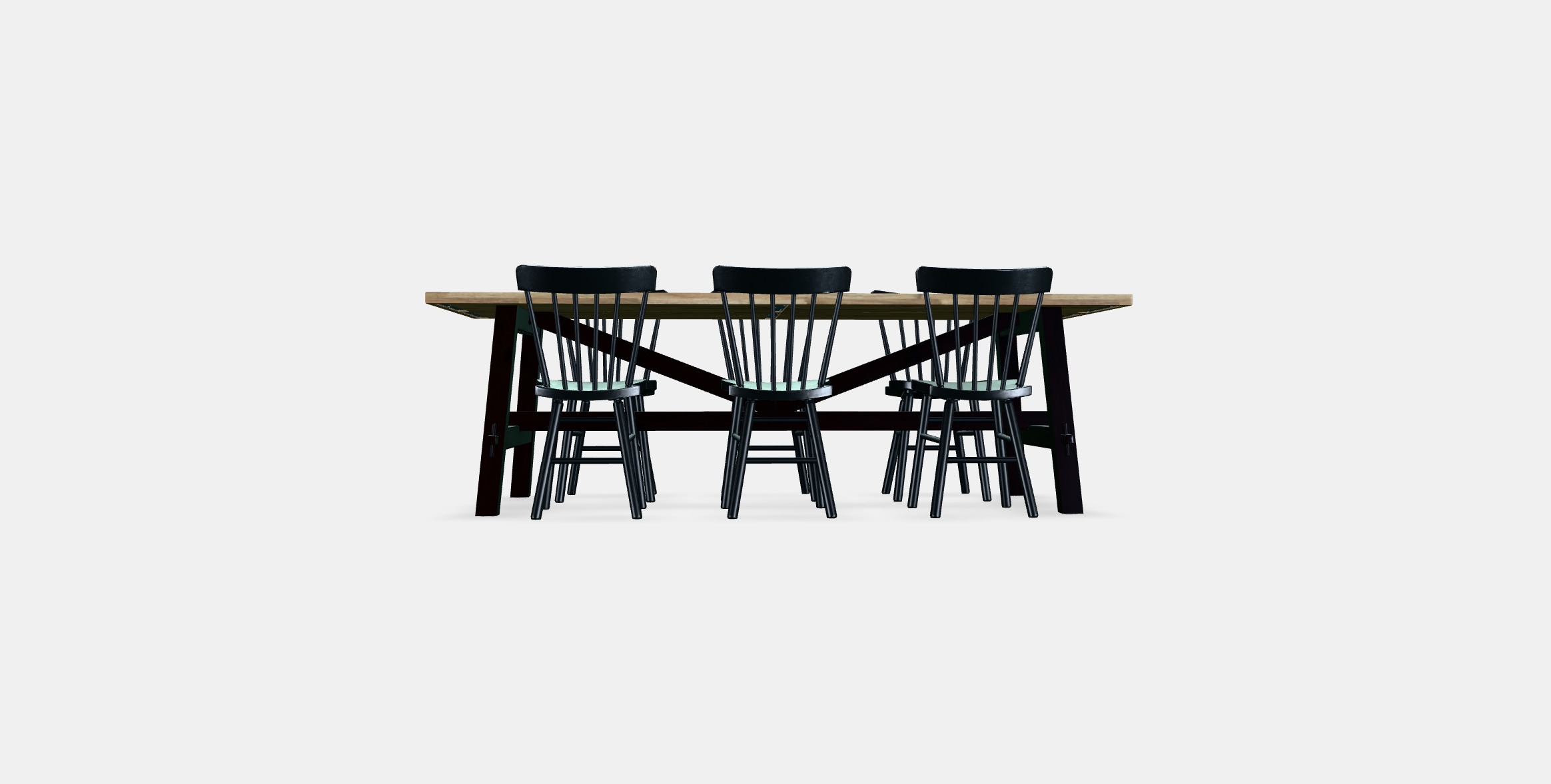 SKOGSTA - NORRARYD Table and 6 chairs Low-poly 3D model_14