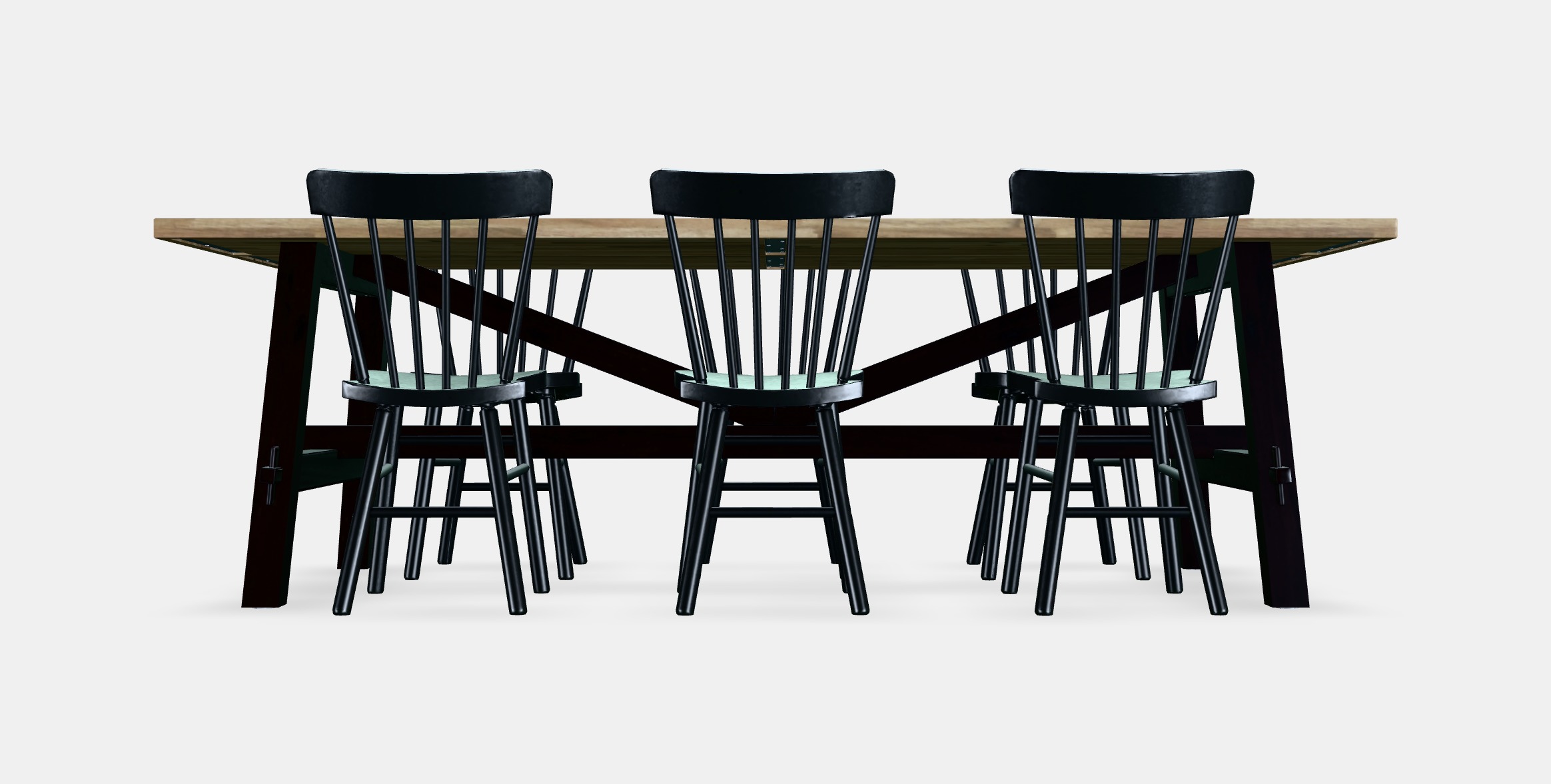 SKOGSTA - NORRARYD Table and 6 chairs Low-poly 3D model_15