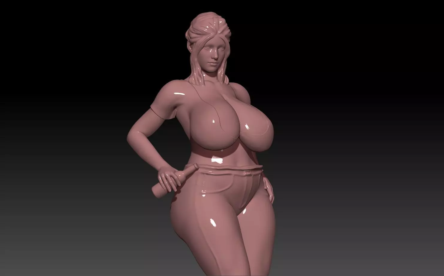 woman beer 3D print model_0
