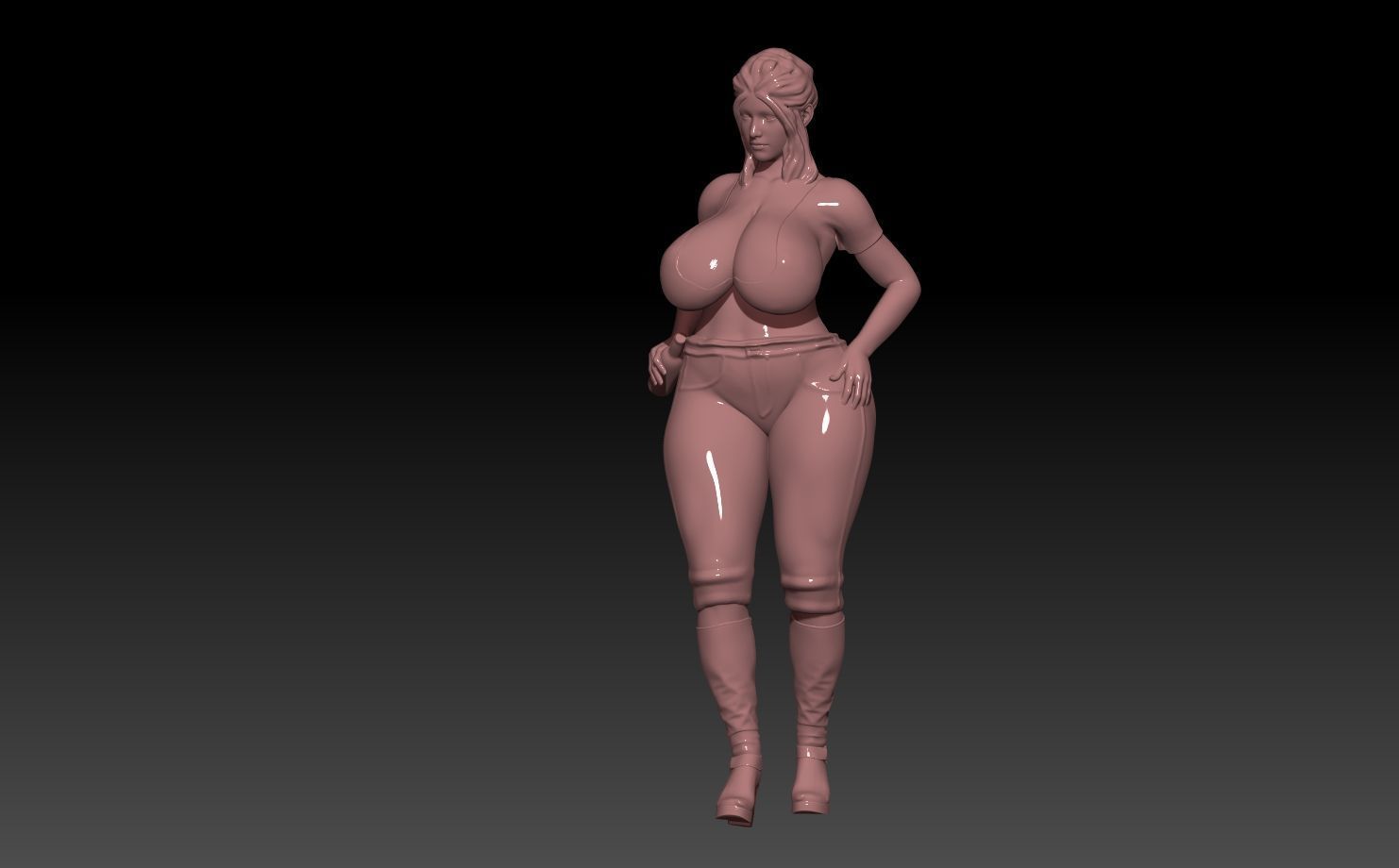 woman beer 3D print model_2