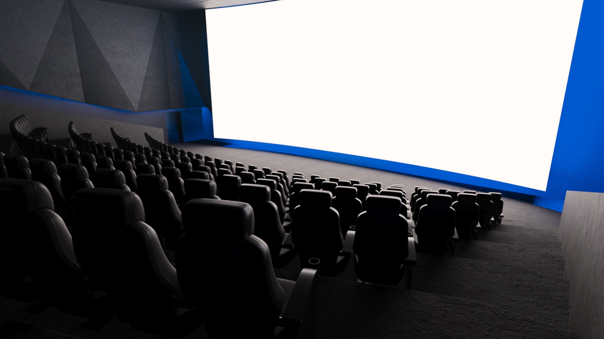 Modern High Tech Cinema Movie Theater 3D model_5
