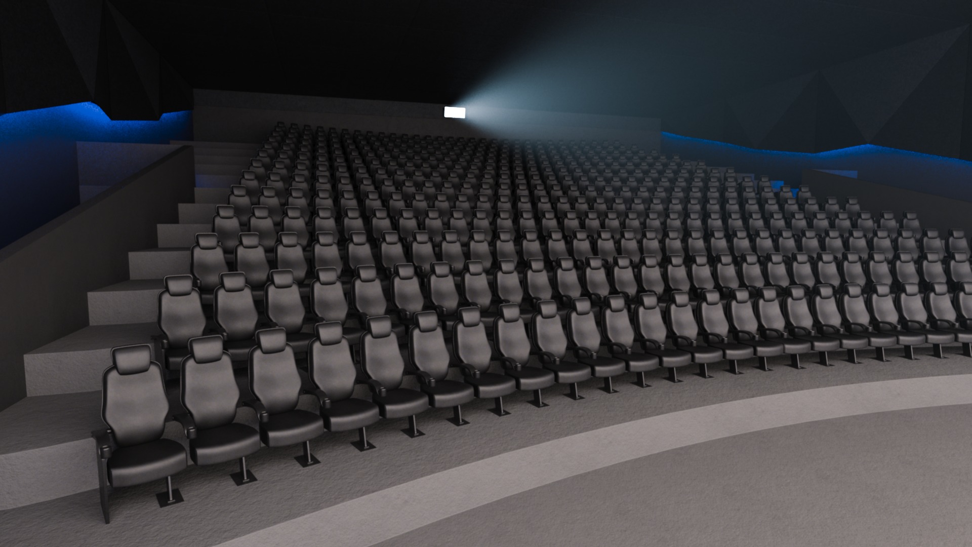 Modern High Tech Cinema Movie Theater 3D model_2