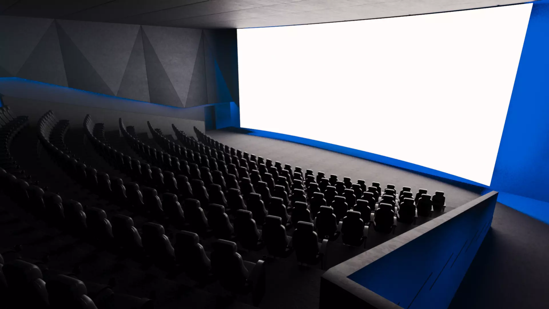 Modern High Tech Cinema Movie Theater 3D model_0