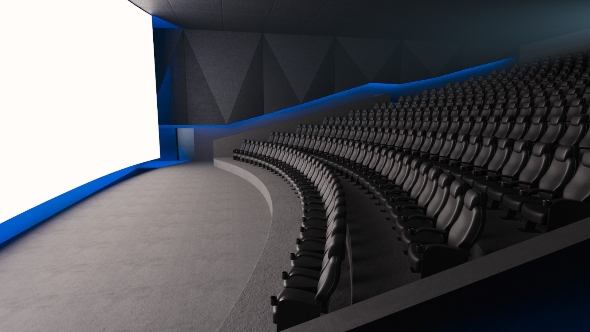 Modern High Tech Cinema Movie Theater 3D model_3