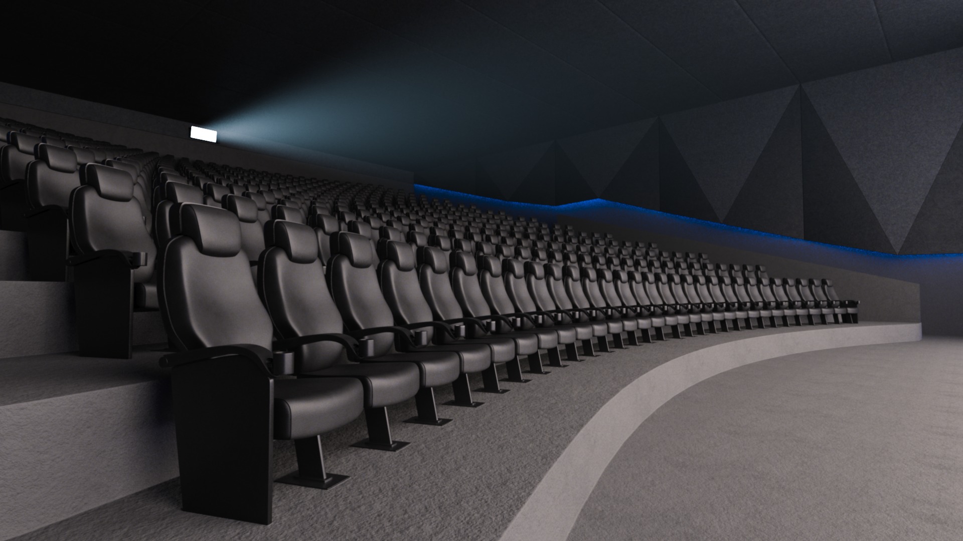 Modern High Tech Cinema Movie Theater 3D model_6
