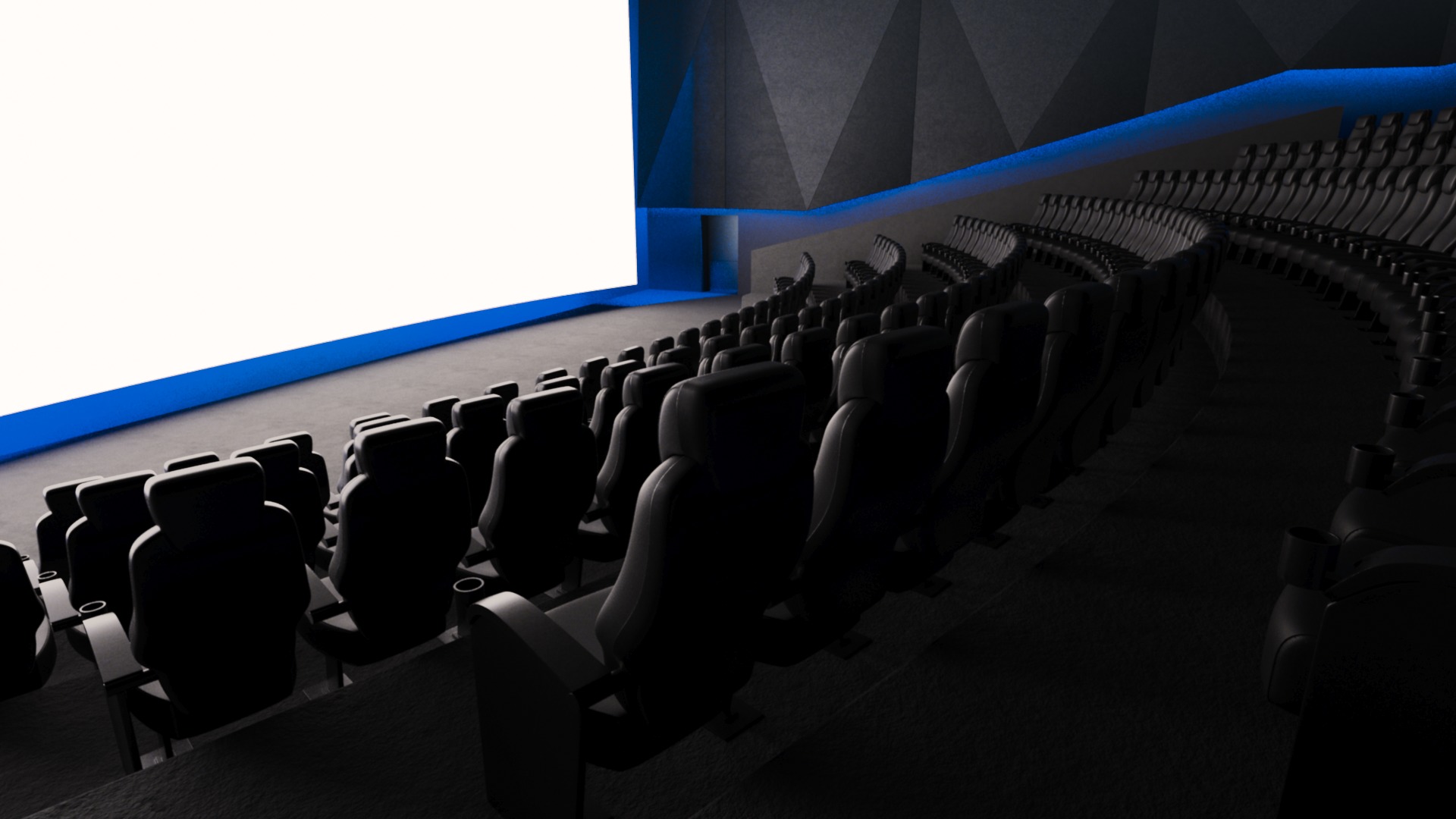 Modern High Tech Cinema Movie Theater 3D model_4