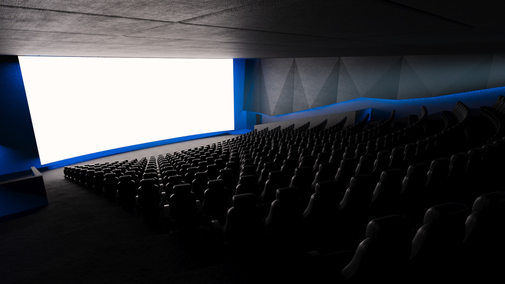 Modern High Tech Cinema Movie Theater 3D model_1